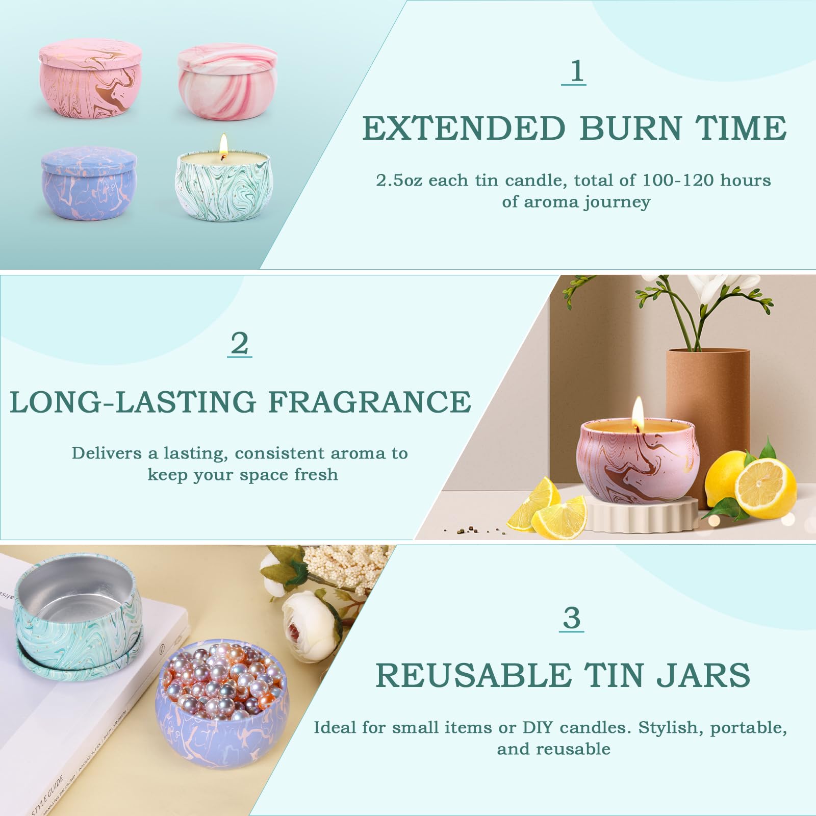 Candle Gifts,Scented Candles Christmas Gift Set for Women, 4 Pack Aromatherapy Candles for Home Scented, Natural Soy Wax Candles