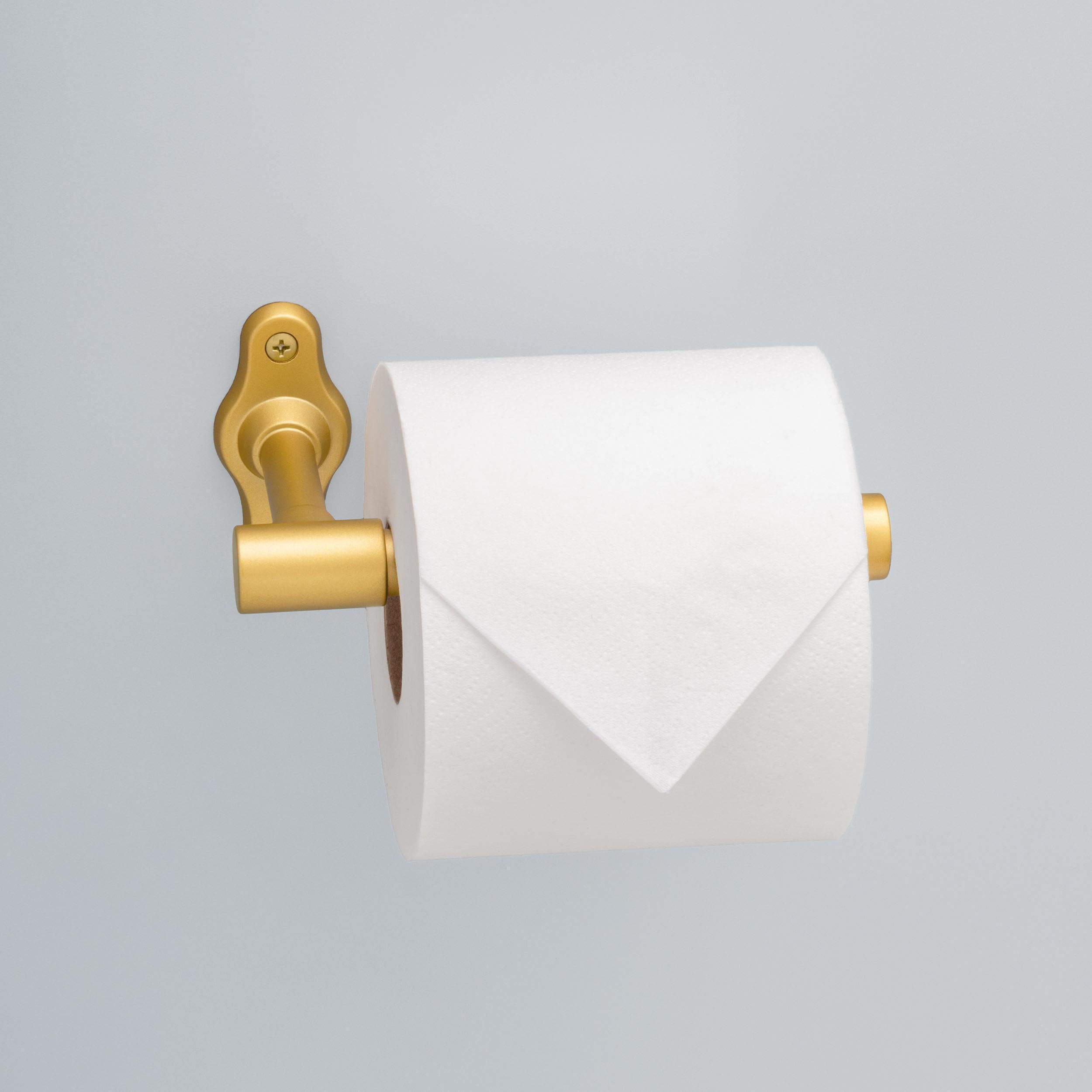 Franklin Brass Calloway (1-Pack) Toilet Paper Holder Satin Gold Euro Tissue Roll Holder Single Post Toilet Tissue Holder Wall Ba