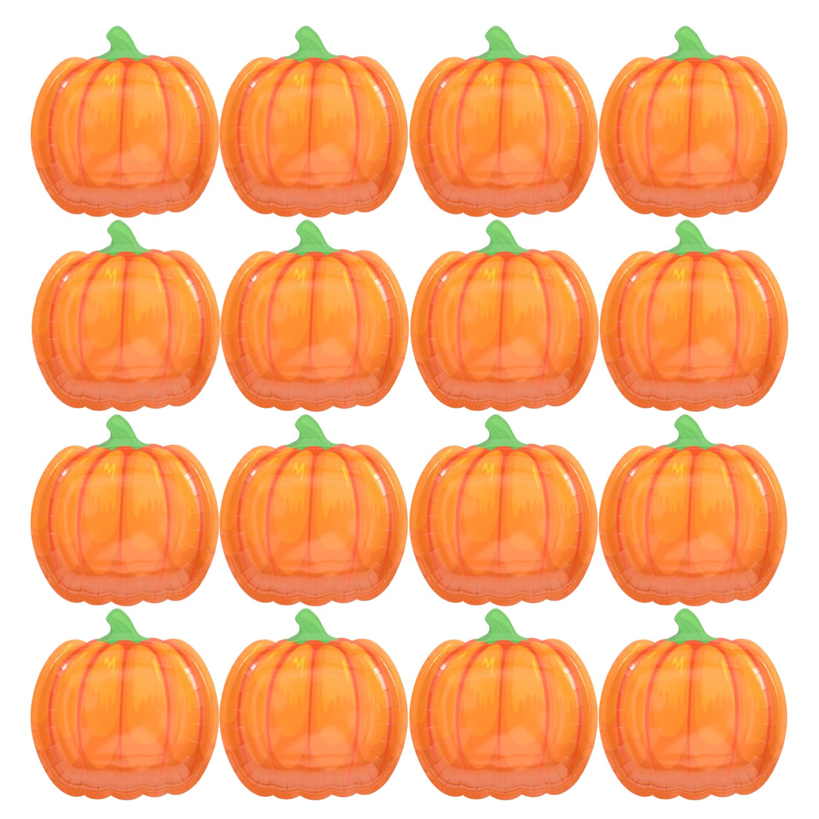 JECOMPRIS 20Pcs Pumpkin Paper Plates: 7 X 7 INCH Disposable Paper Plates for Desserts - Halloween Party Supplies for Thanksgivin