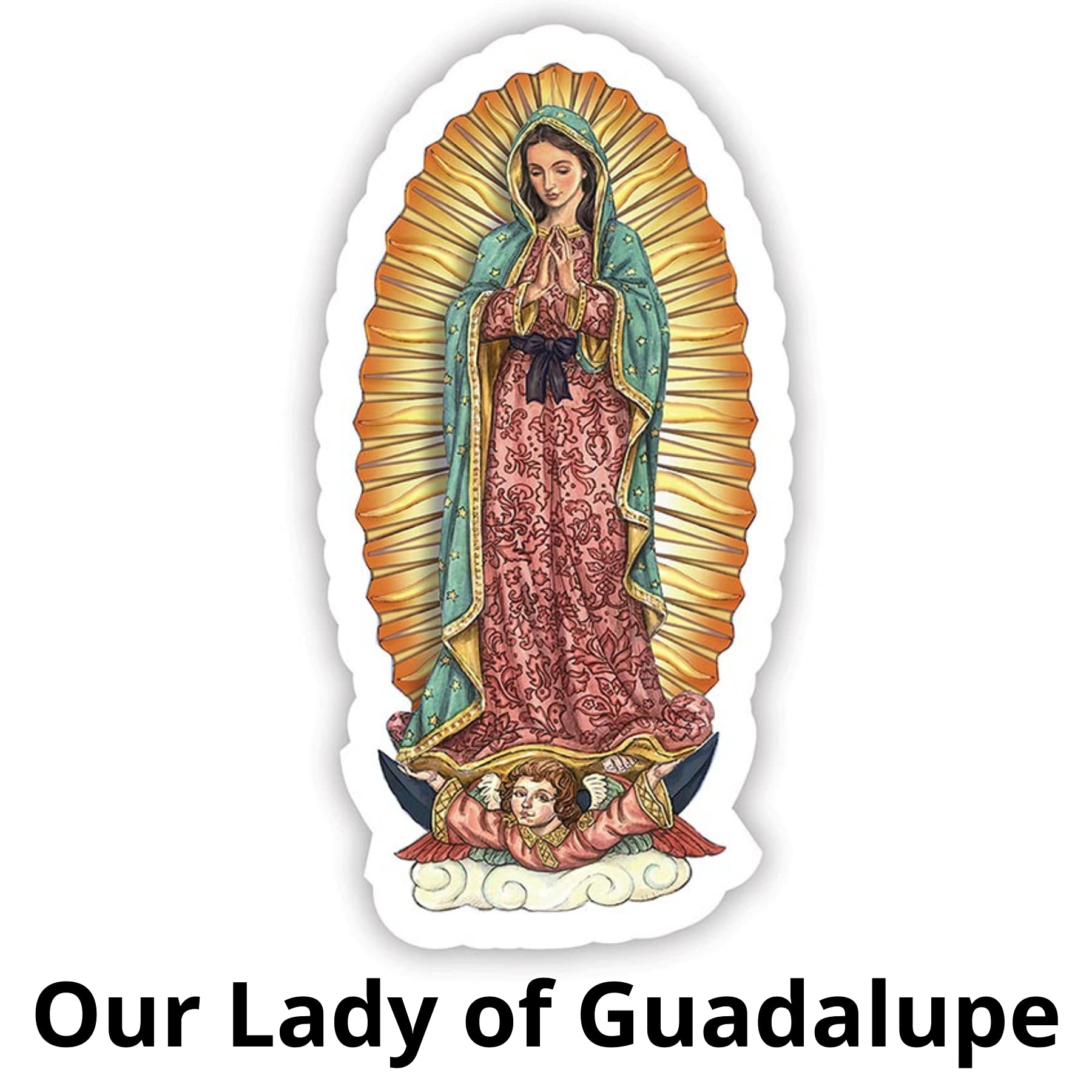 Needzo Religious Magnetic Decal for Cars, Refrigerators, and Whiteboards, Magnet for Catholic Gift Basket, 4.5 Inches (Our Lady