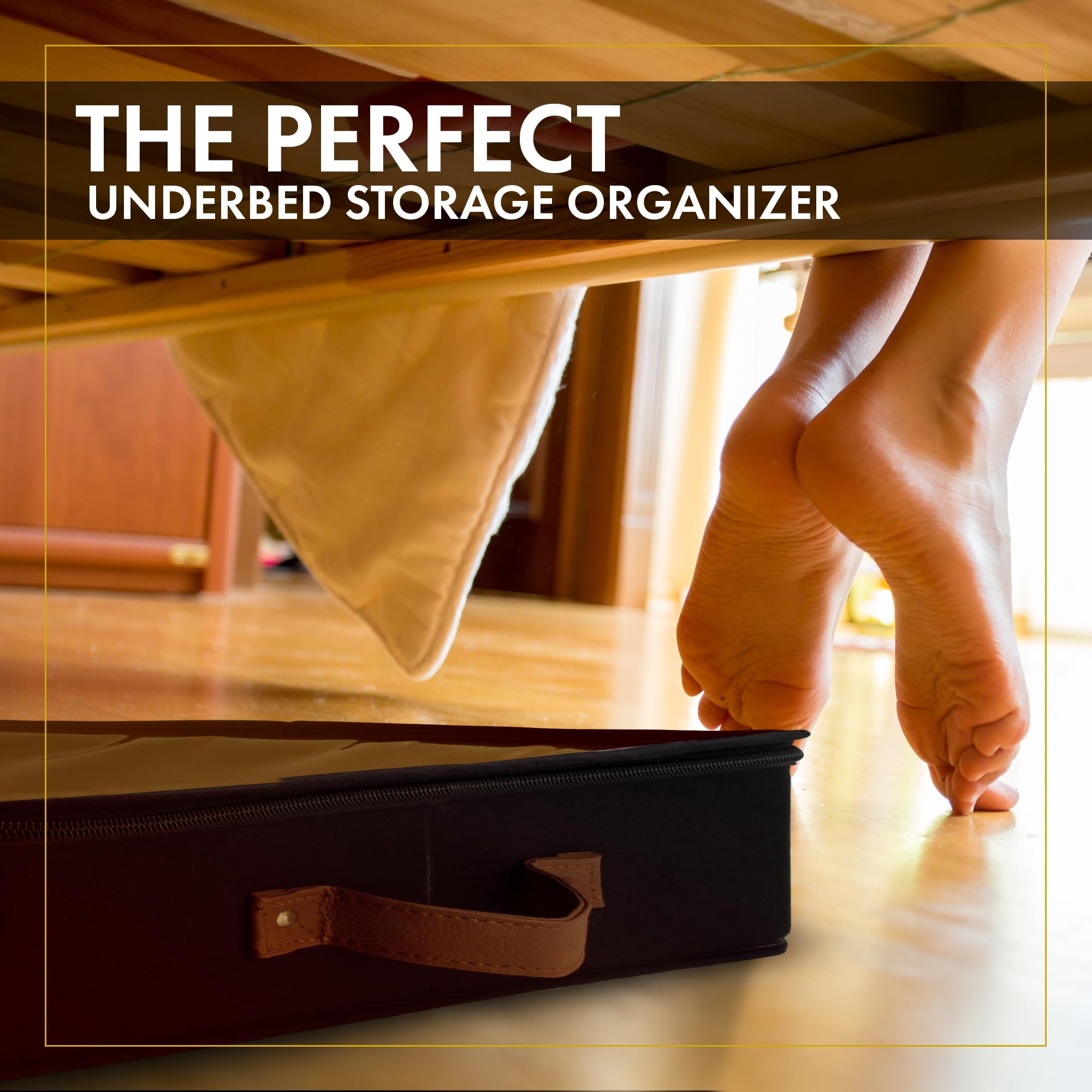 HOMELUX THEORY 2pc Low Profile Under Bed Storage Containers, Thin Under Couch Storage Organizer with Bins & Lids, Underbed Stora
