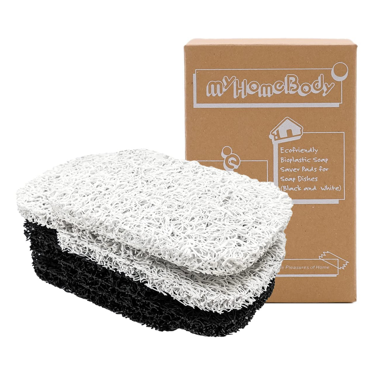 Myhomebody Soap Saver | Soap Lifting Pads For Soap Dish | Multi-Directional Weave, Efficient Draining Soap Bar Holder For Shower