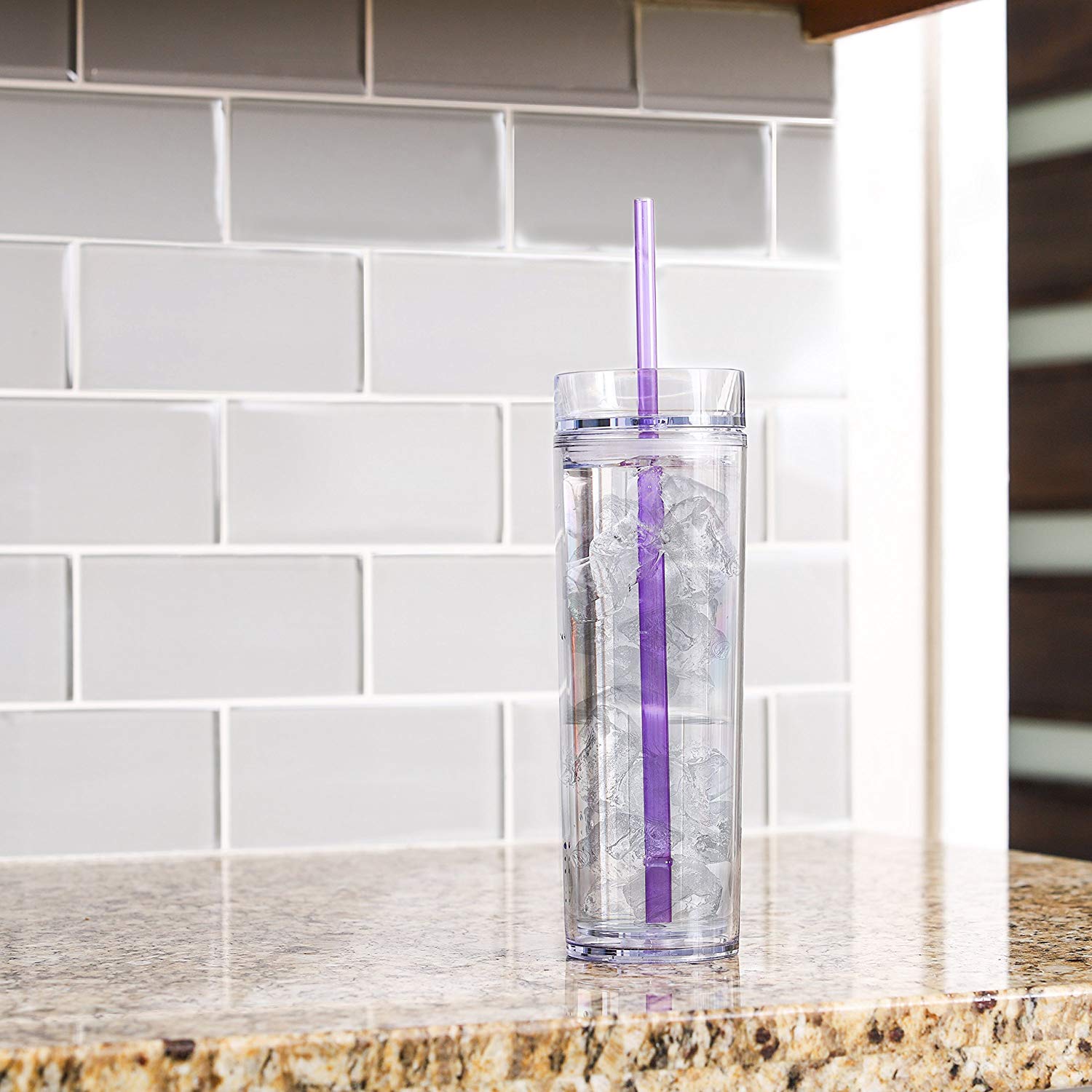 Skinny Acrylic Tumbler Double Wall 16 Oz - Clear