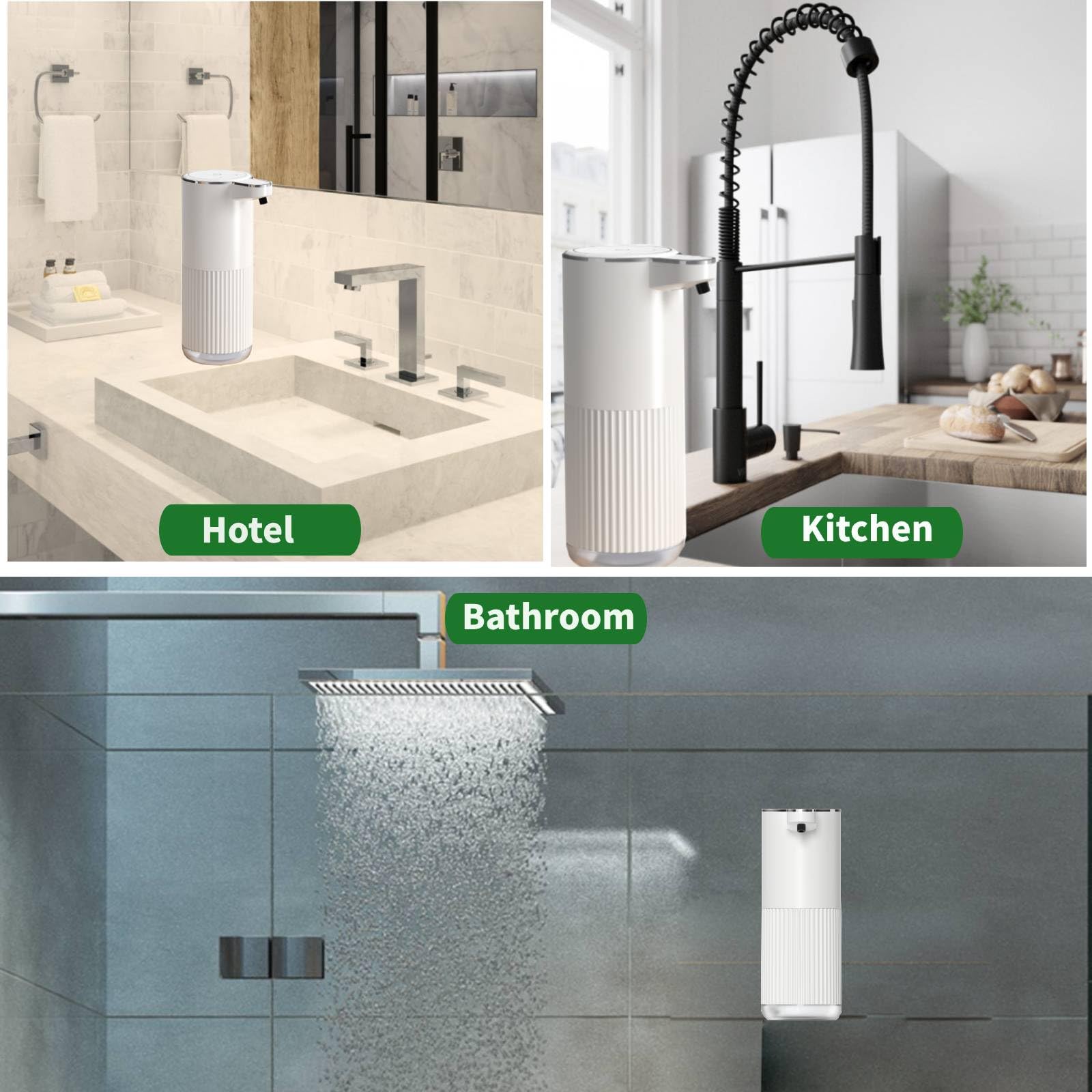 Automatic Soap Dispenser, Touchless Foaming Soap Dispenser Bathroom,Upgrade Hand & Dish Electric Soap Dispenser 4-Level Adjustab