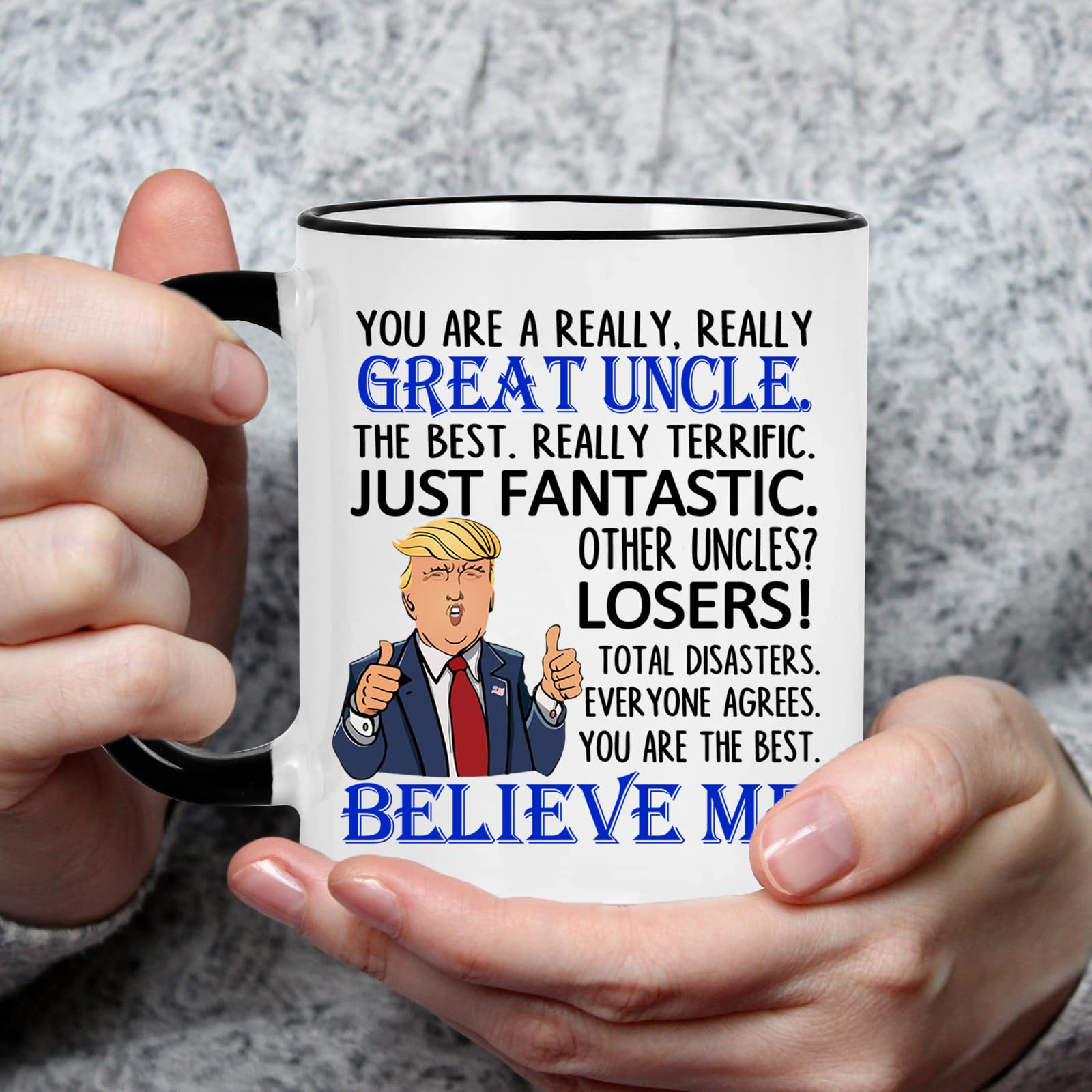 WENSSY Trump Great Uncle Mug, Funny Trump Uncle Gifts, Father's Day Uncle Gifts from Niece Nephew, Cool Gifts for Uncle, Trump U