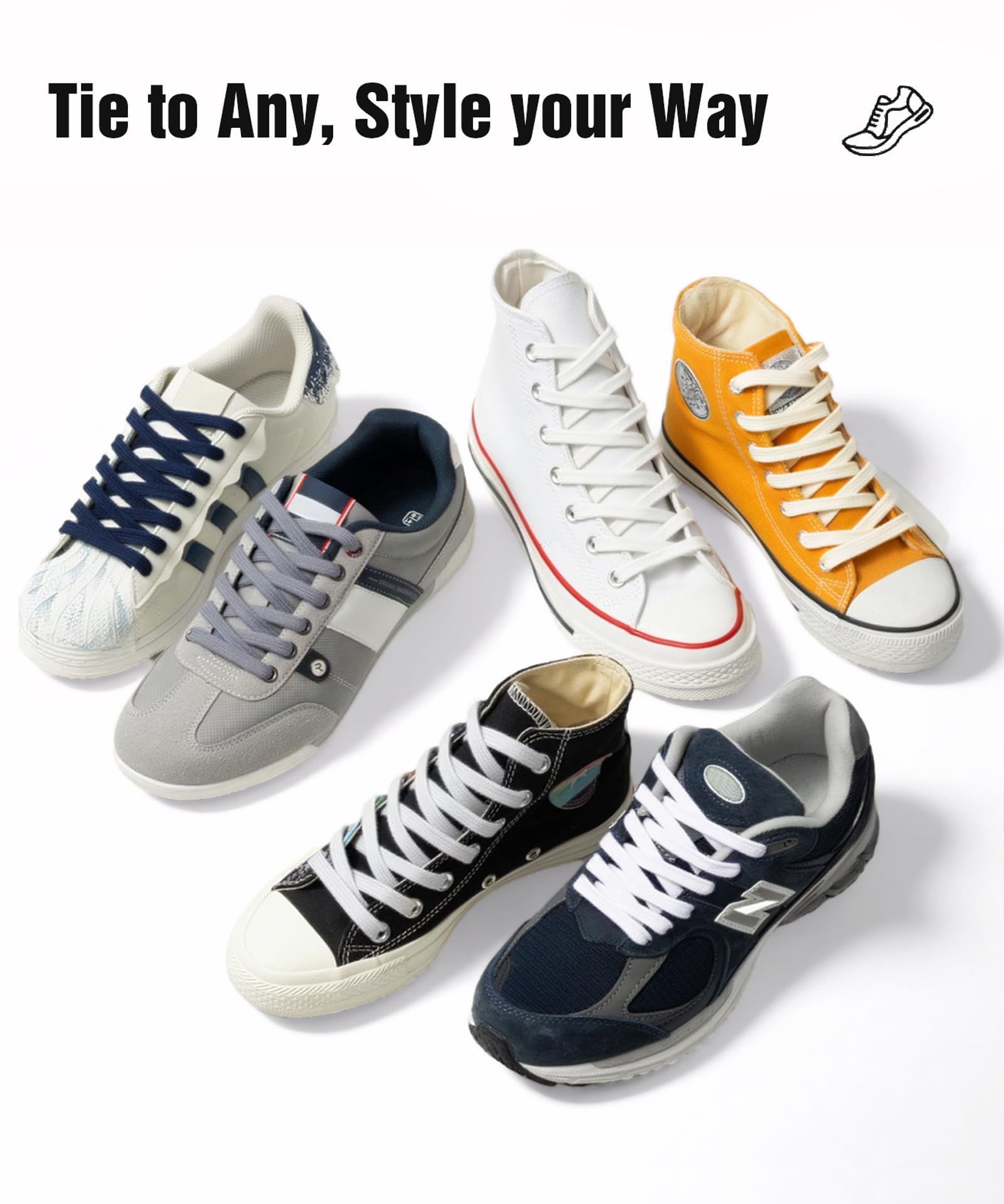 Handshop Wide Flat Athletic Shoelaces 516(2 Pair) - Shoe Laces For Sneakers And Casual Shoes Replacements Beige 55 Inch (140Cm)