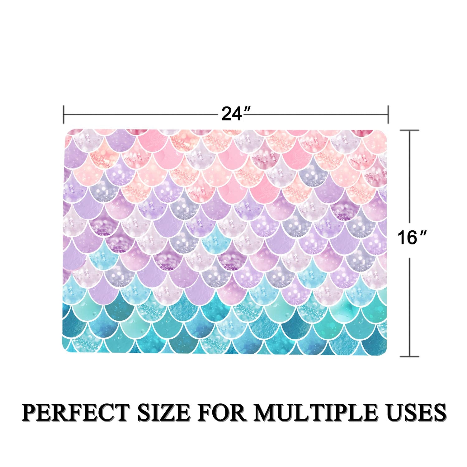 RosieLily Bathroom Rug  Mermaid Bathroom Rug  Pink Purple Blue Mermaid Scales Bath Mat 16 x 24 Inches  Comfortable Soft  Absorbent  Machine Wash  Non-Slip Easy to Dry for Bathroom Floor Rug