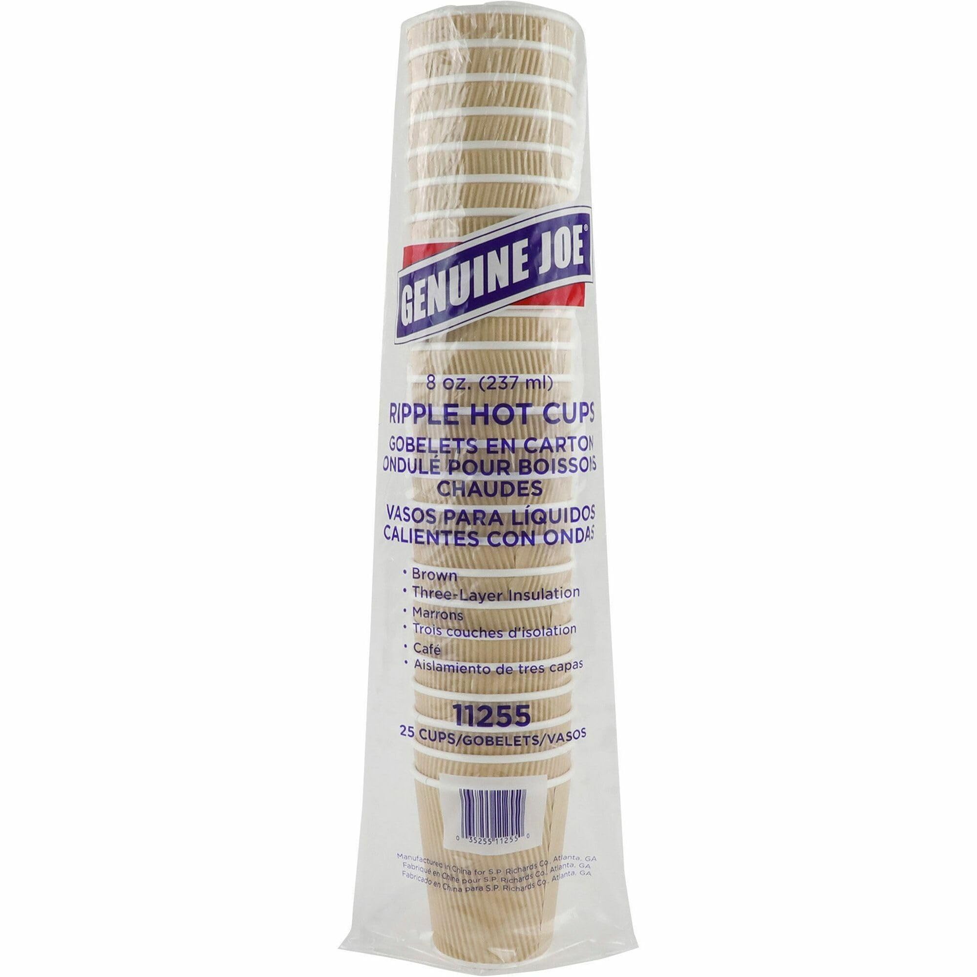Genuine Joe Ripple Hot Cups, 25 Count (Pack Of 1), Brown