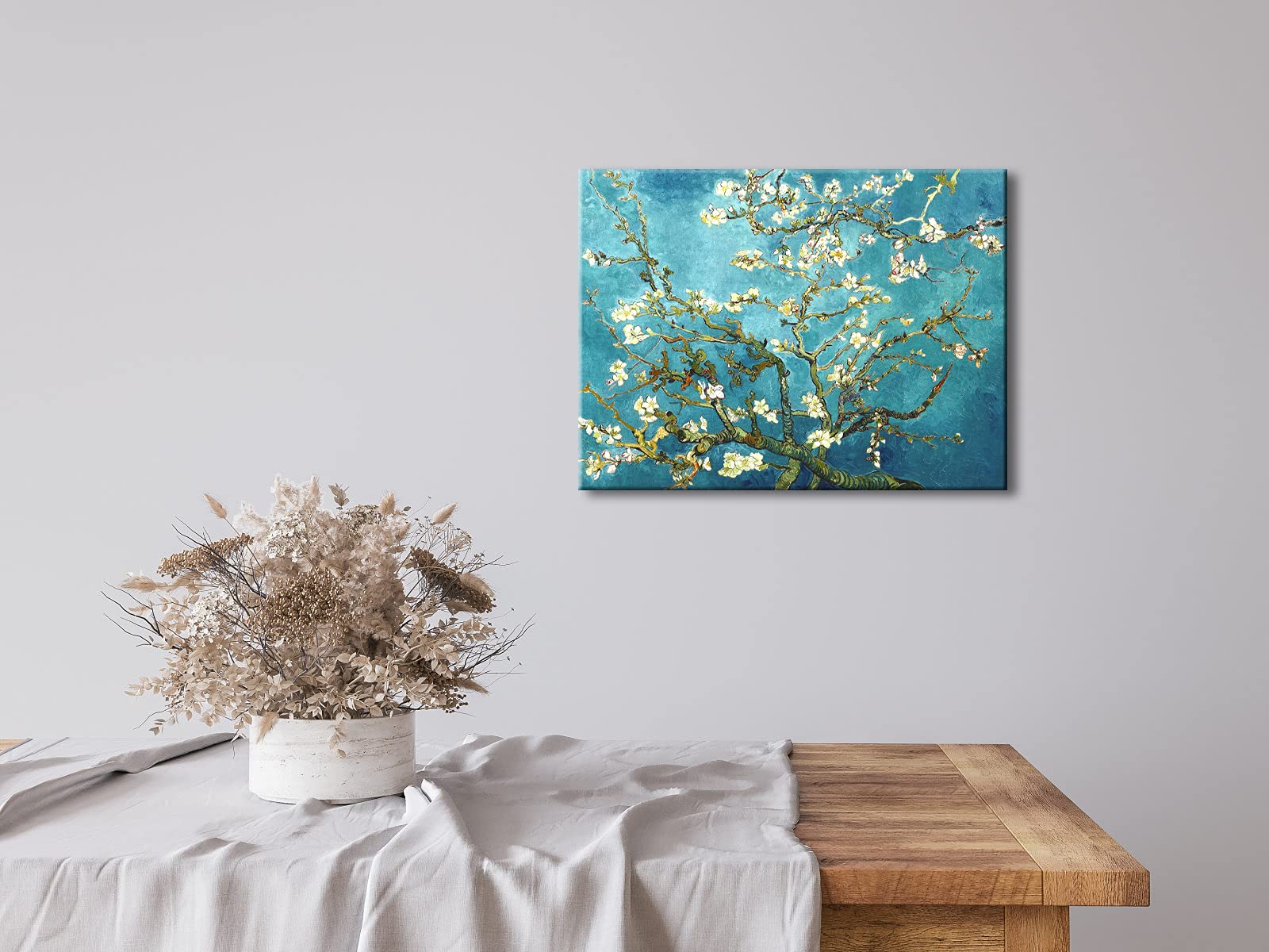 Wieco Art Almond Blossom Modern Framed Floral Giclee Canvas Prints By Van Gogh Famous Oil Paintings Reproduction Flowers Picture