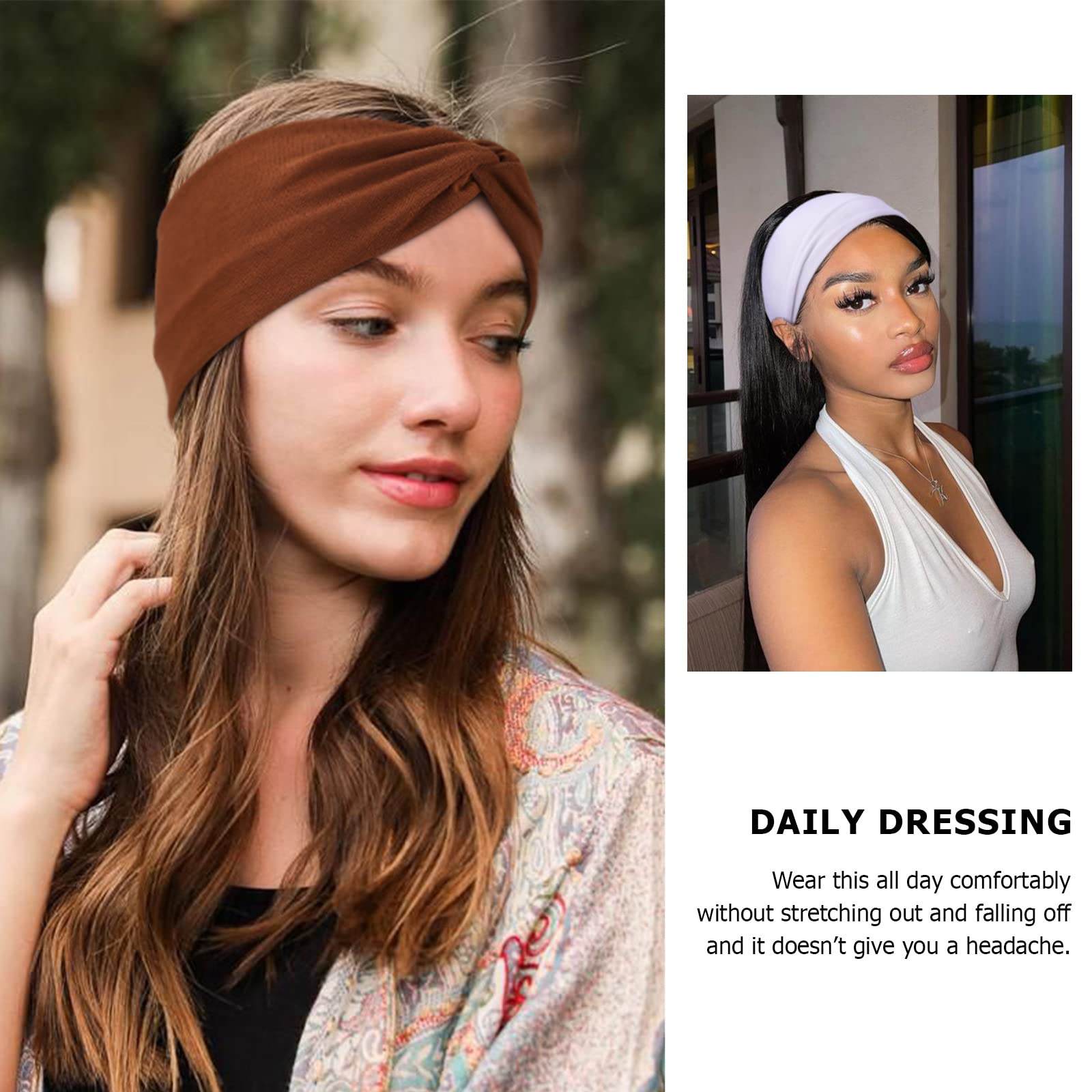 Dreshow Headbands For Women Girls Vintage Headband Knotted Headwraps Criss Cross Hair Bands Accessories