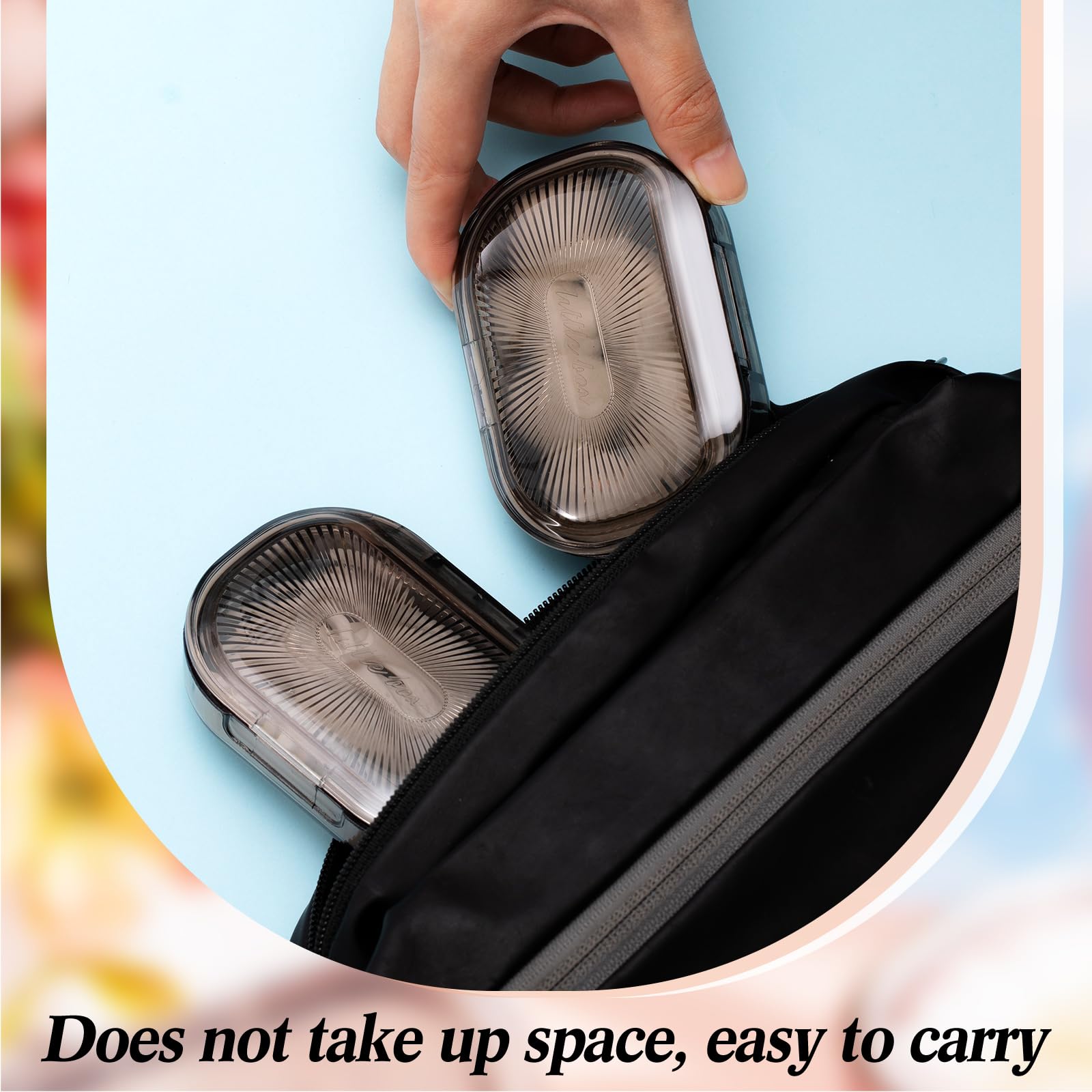 Kigley 4 Pcs Hair Tie Container Small Portable Travel Cotton Swab Holder Flosser Dispenser With Lid Plastic Box Beads Storage Co