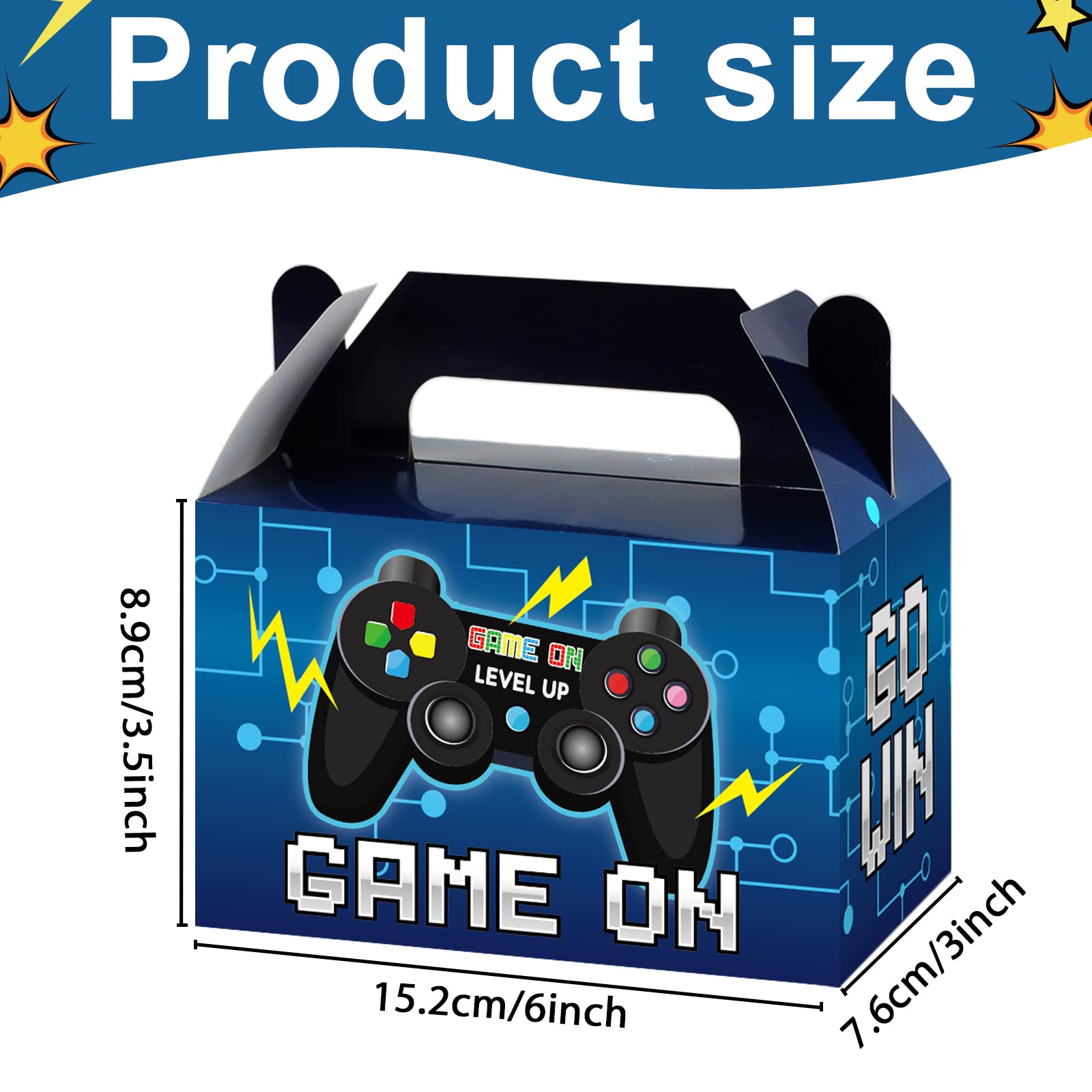 12 Pieces Video Game Party Boxes Gamer Party Favor Candy Goodies Treat Boxes Bags For Kids Boys Video Game On Gaming Birthday Pa