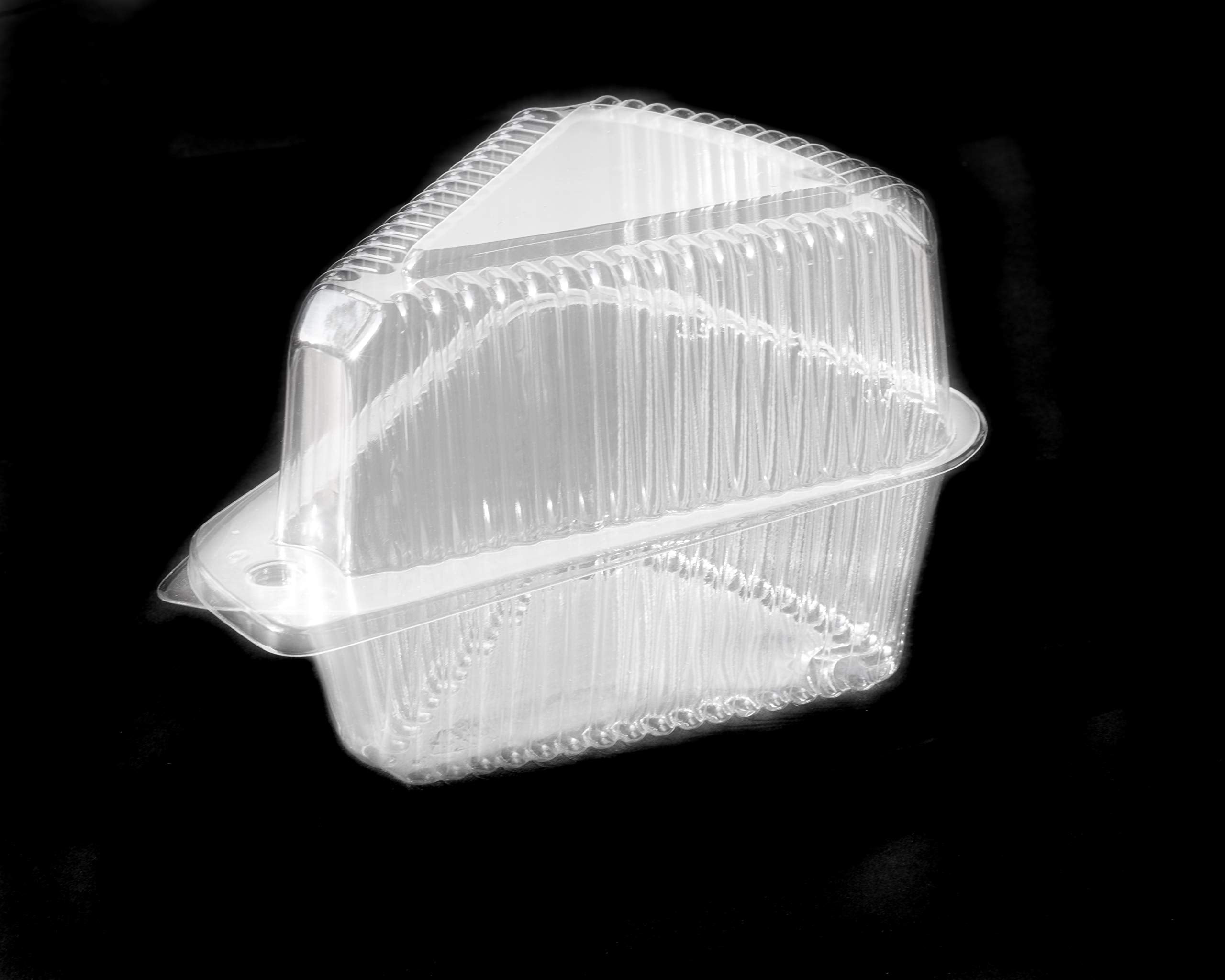 Ja Kitchens Hinged, Clear Single-Slice Pie/Cake/Cheesecake Container (High Dome Lid) - 20 Pieces