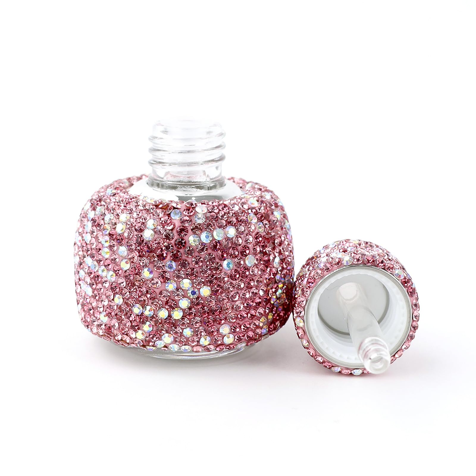 BlingSHD Dropper Bottle,Rhinestone Empty Portable Essential Oil Bottle,Bling Travel Perfume Dropping Bottle (Pink)