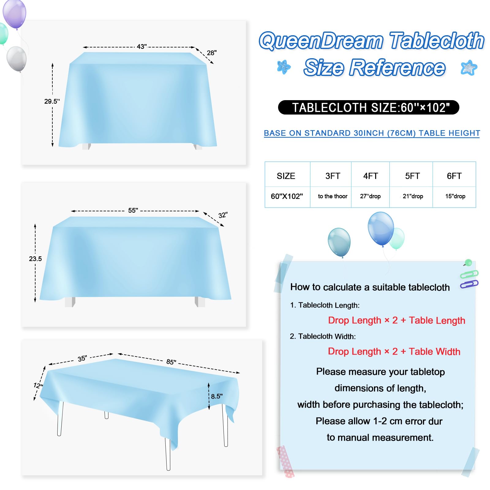 Queendream Aqua Blue Tablecloth 60 X 102 Inch Sequin Tablecloth For Party Decorations Glitter Tablecloth For Bridal Baby Shower
