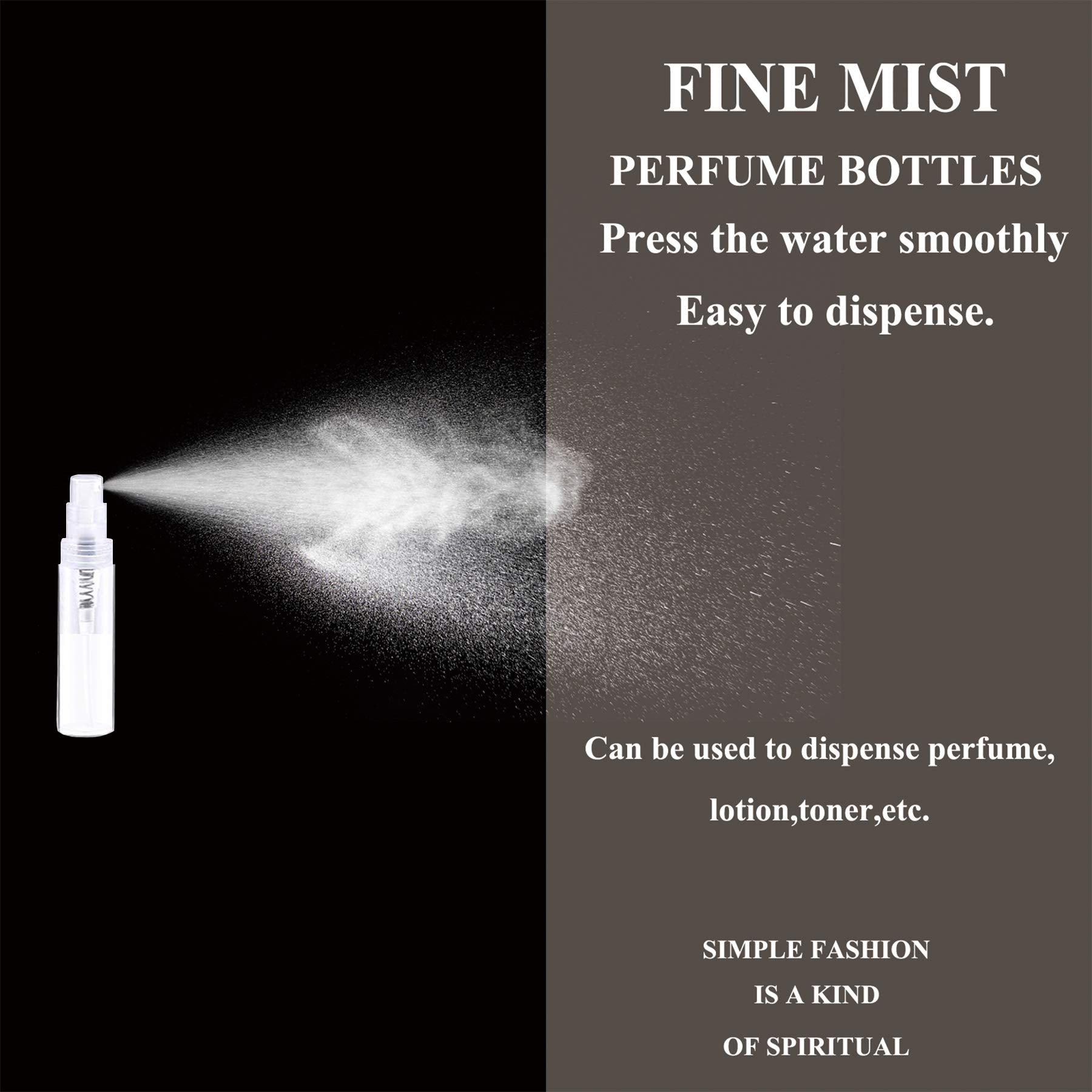 Csdtylh Mini Spray Bottles 100PCS 2ML Refillable Empty Clear Plastic Spray Bottles Perfume Mouthwash Atomizer Small Travel Size Aerosol Spray Bottle for Cleaning Essential Oils Toiletry