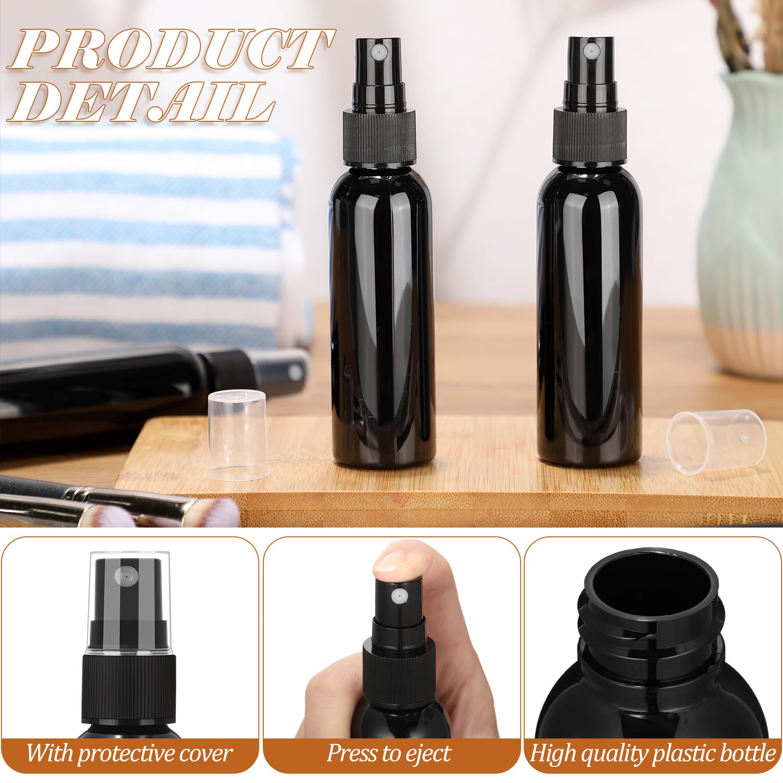 Tanlade 100 Pcs 2Oz Small Spray Bottles Refillable Mini Spritzer Clear Empty Plastic Spritz Bottle Refillable Reusable Travel Si