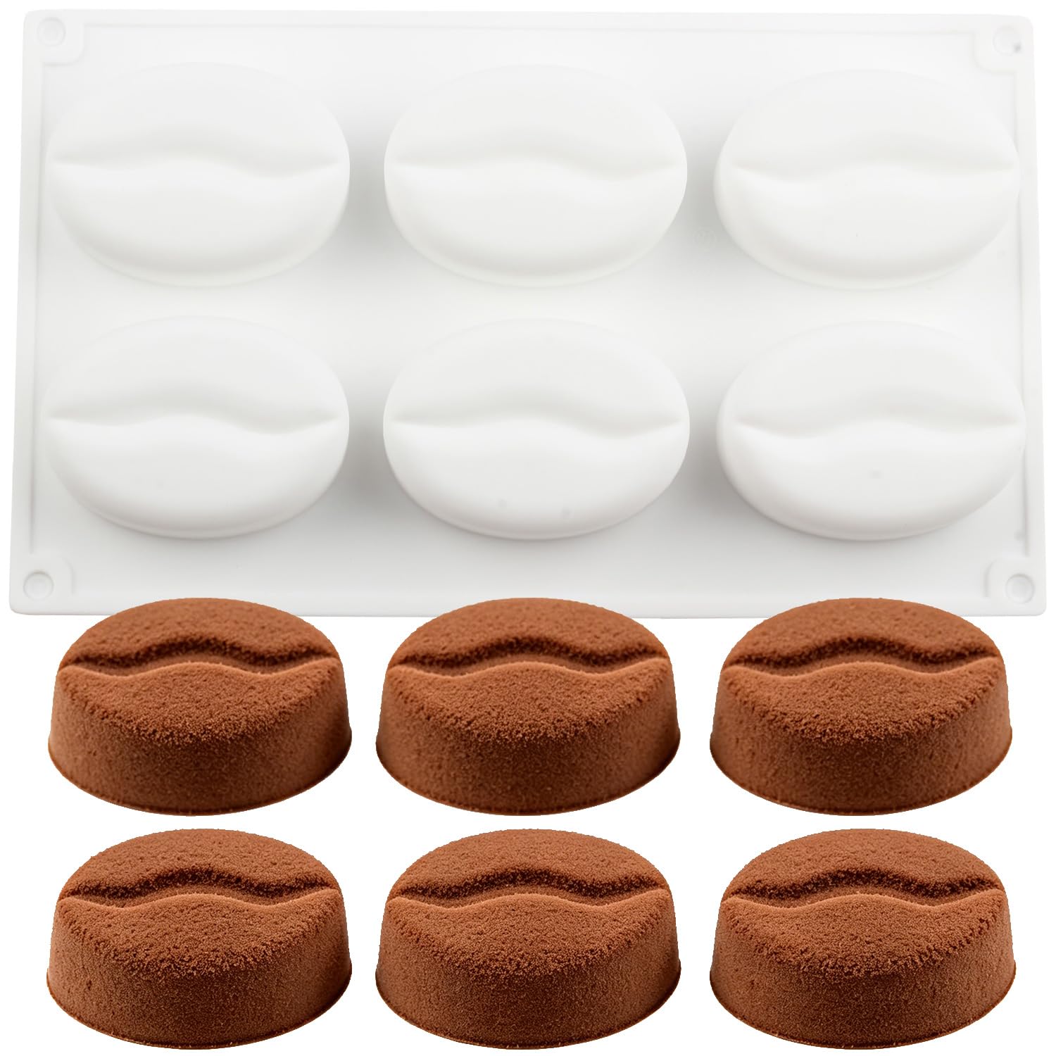 EPYHREHM 6 Cavity Coffee Bean Silicone Chocolate Molds