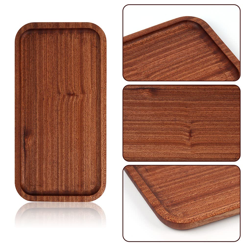 Wuboece 9.84In Wooden Vanity Tray, Bathroom Tray Countertop Organizer Tray For Candle Perfume Soap Dispenser Jewelry Keys