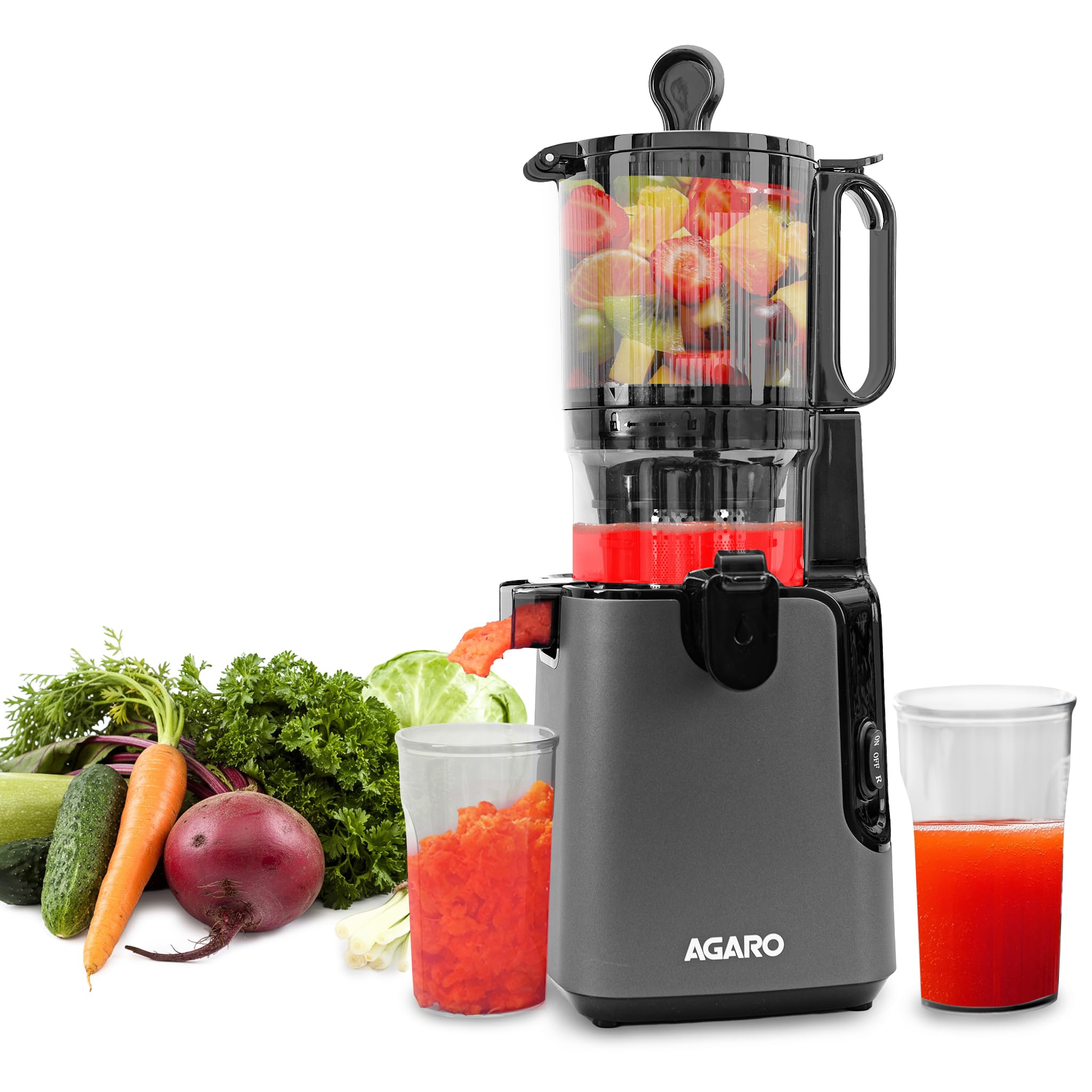Agaro Regal Cold Press Slow Juicer, 250 Watt Dc Motor, Easy Assembly & Cleaning, Auto Reverse, Advanced Safety Lock, Fruit & Veg
