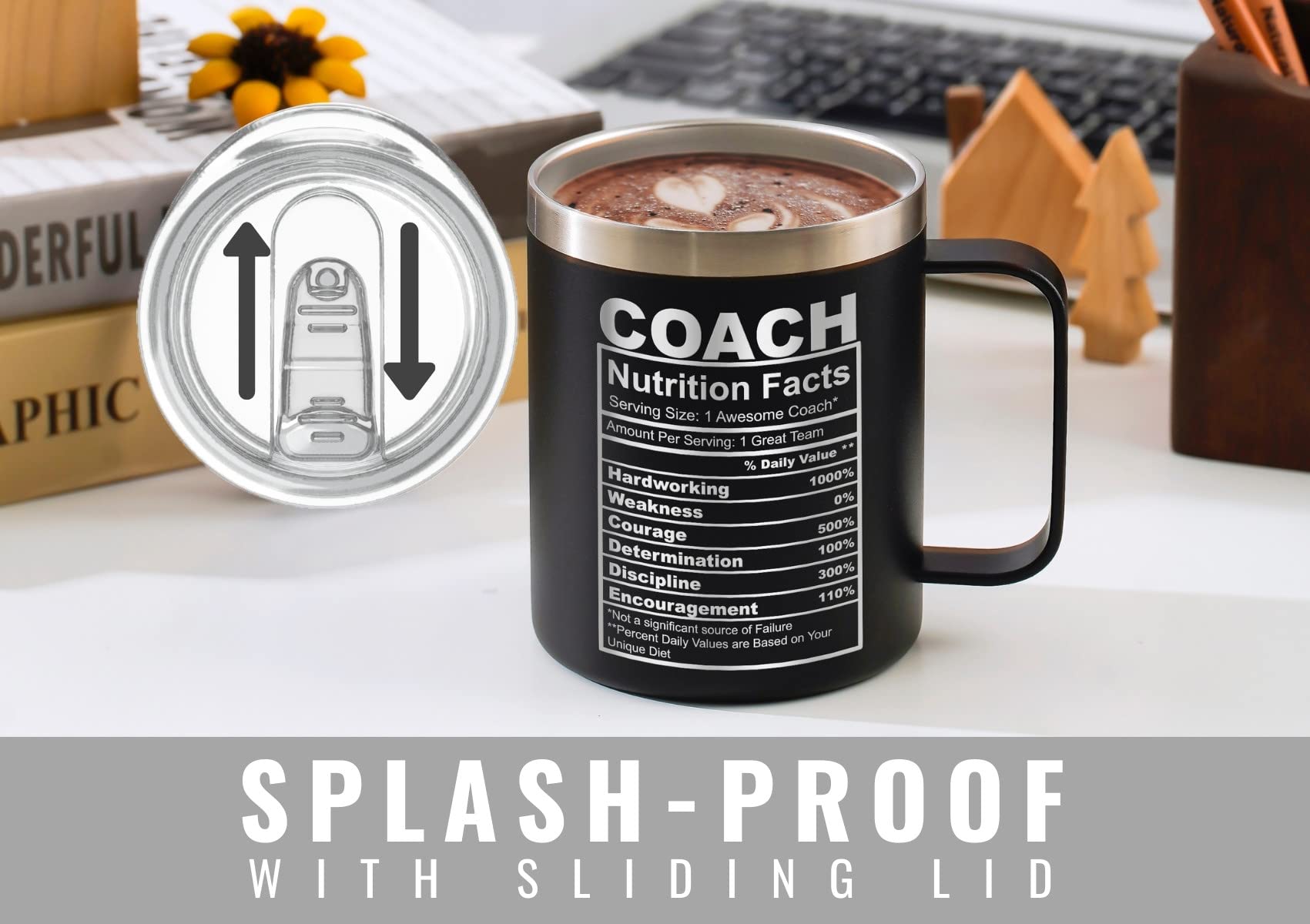 Onebttl Coach Gifts, Funny Gift Idea For Appreciation, Christmas, Birthday, 12Oz Stainless Steel Insulated Travel Coffee Mug - C