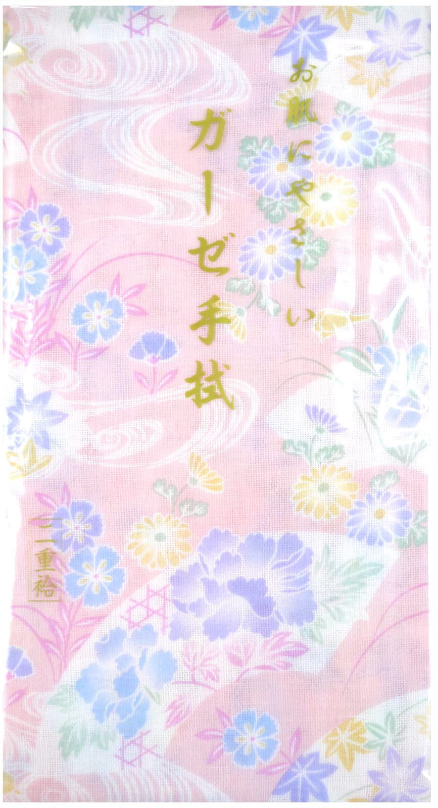 Mikura Double Gauze Tenugui, Japanese Towel, Tsujigahana (Pink)