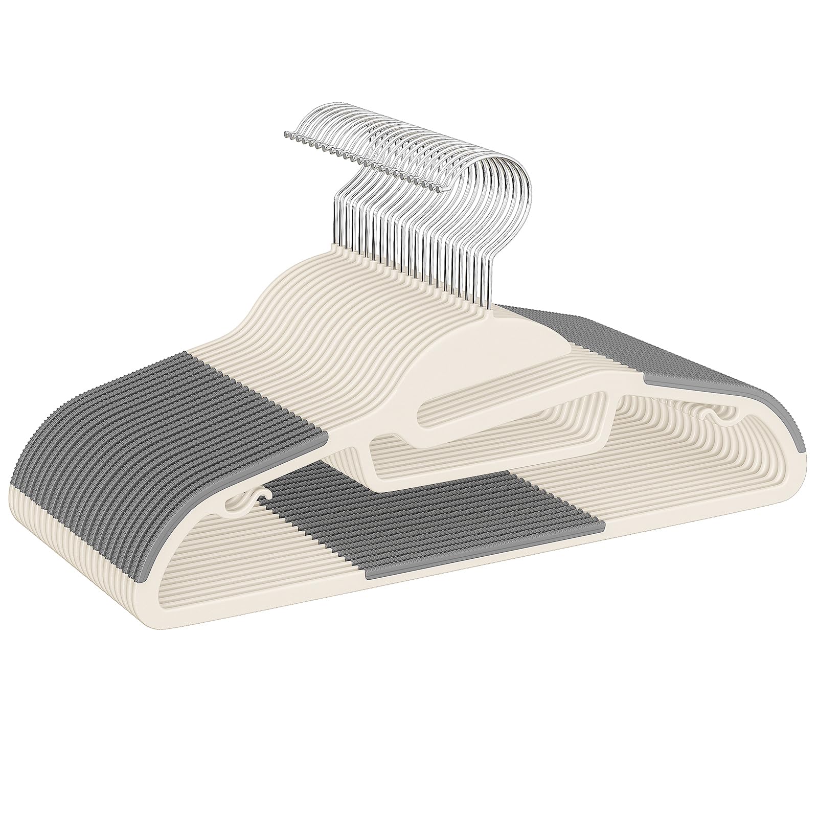 Heavy Duty Plastic Hangers 50 Pack With Non-Slip Design,0.2 Inches Thick,360   Swivel Hook Space Saving Organizer For Bedroom Cl