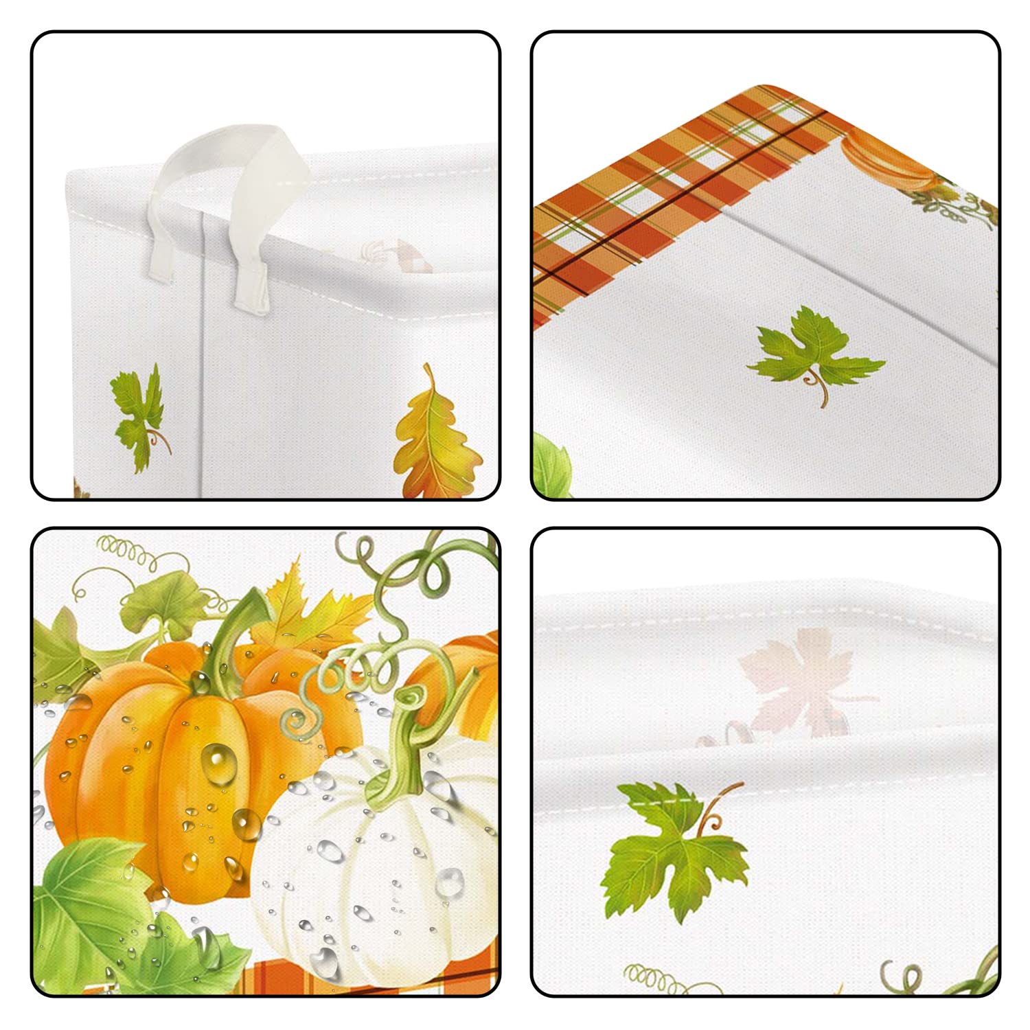 Clastyle Pumpkin Gift Baskets Empty Gnome Truck Shelf Basket Foldable Toys Clothes Large Storage Bin Rectangular Harvest Orange