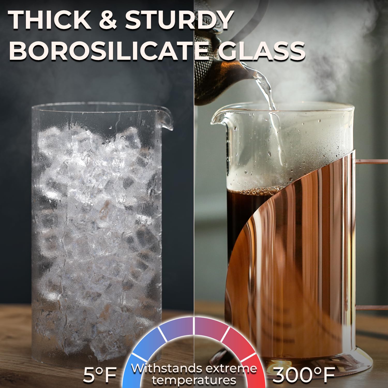 Cafe Du Chateau Stainless Steel French Press Coffee Maker - 34Oz Versatile Coffee Press Coffee Maker With 4-Level Filtration, Bp