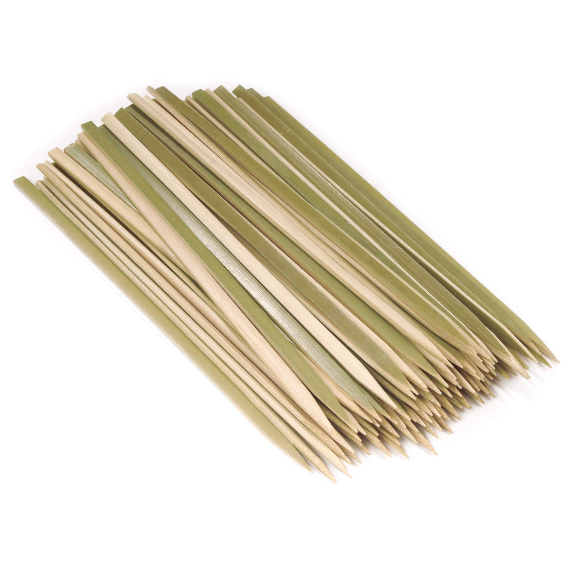 Bamboomn Flat Sticks Bamboo Kebab Food Drink Skewers - 9'' - 100Pcs
