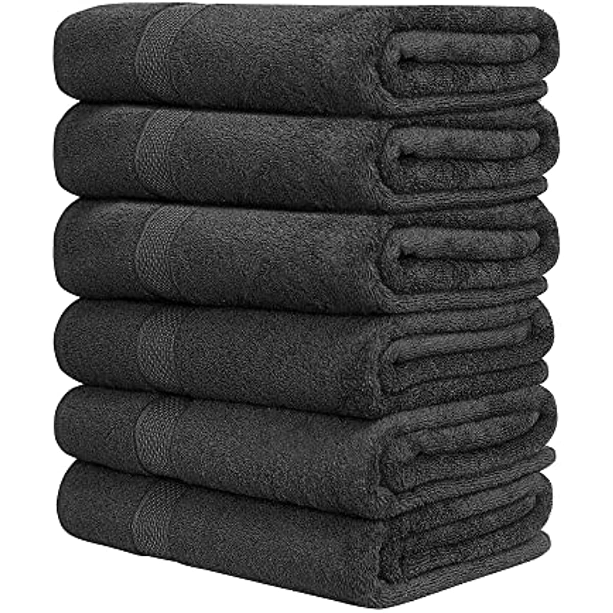 Quba Linen Hotel & Spa 100% Cotton Bath Towels Set Of 6-24X48 Inch Ultra Soft Highly Absorbent Daily Usage Ideal For Shower, Poo