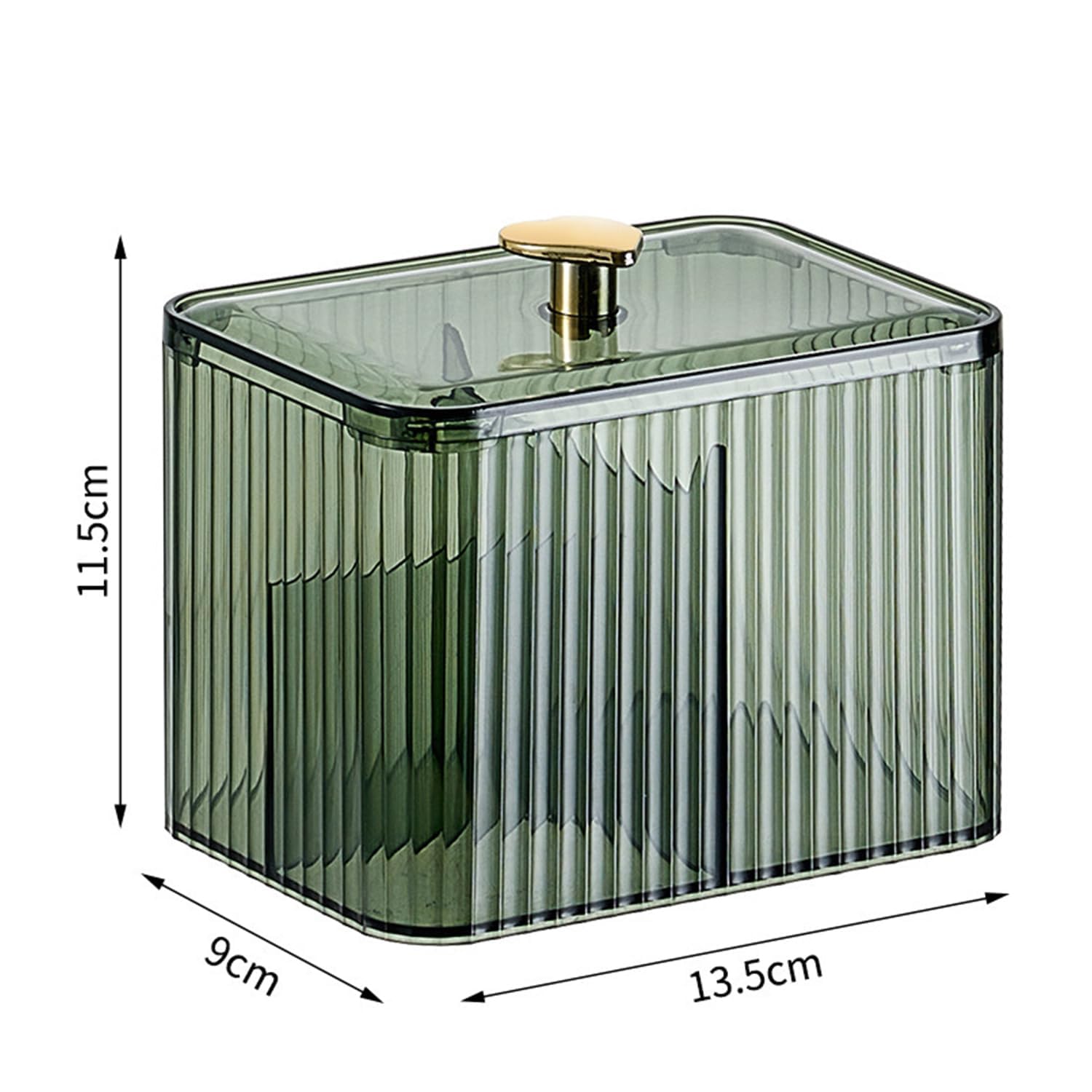 Wiwiuxy Qtips Holder Bathroom Container,3-Section Cotton Ball/Swabs Dispenser,3 Grids Apothecary Jar Organizer, Cosmetics Storag