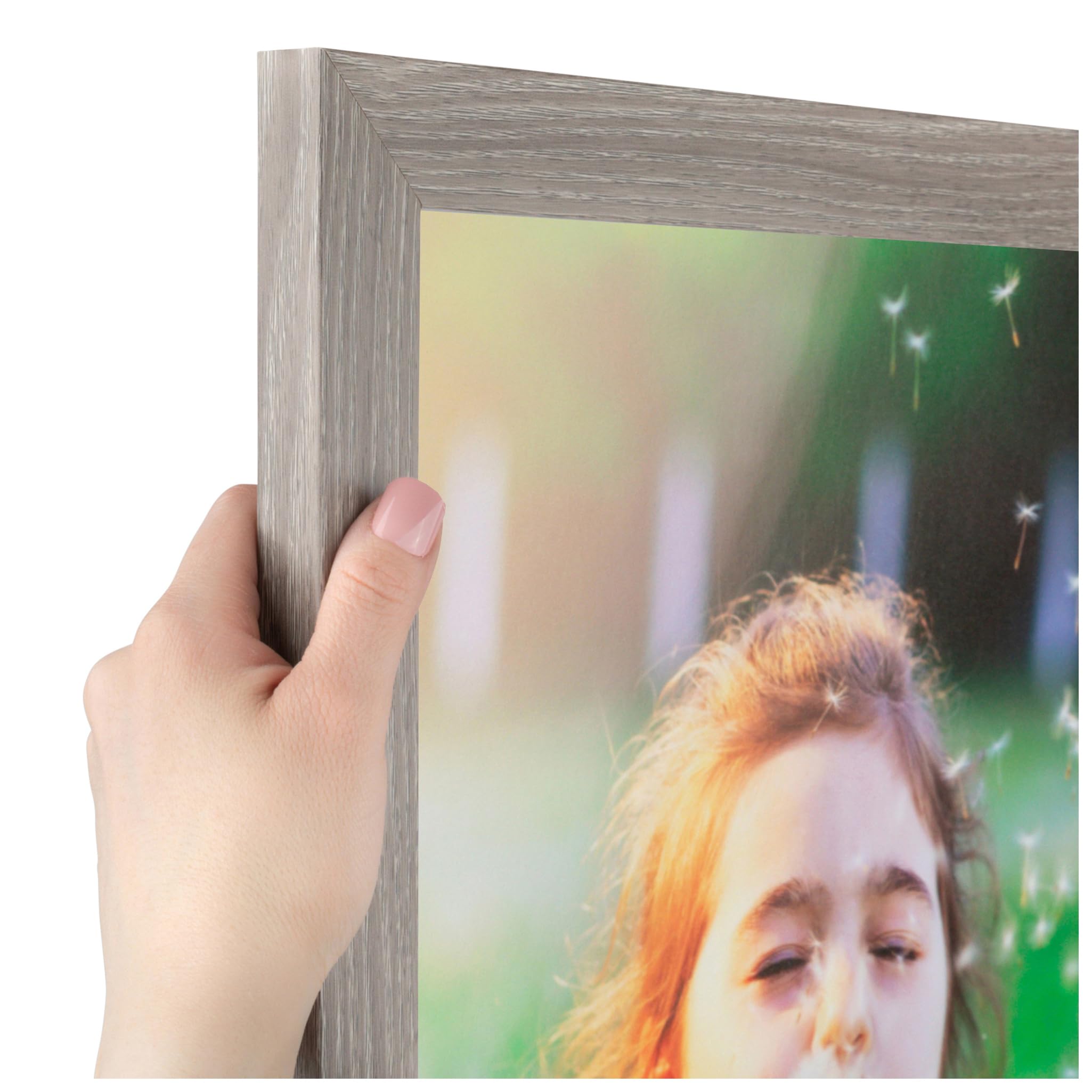 ArtToFrames 12x18 Inch White Picture Frame, This 1.25 Custom Poster Frame is Gray Oak - Barnwood Style, for Your Art or Photos, 