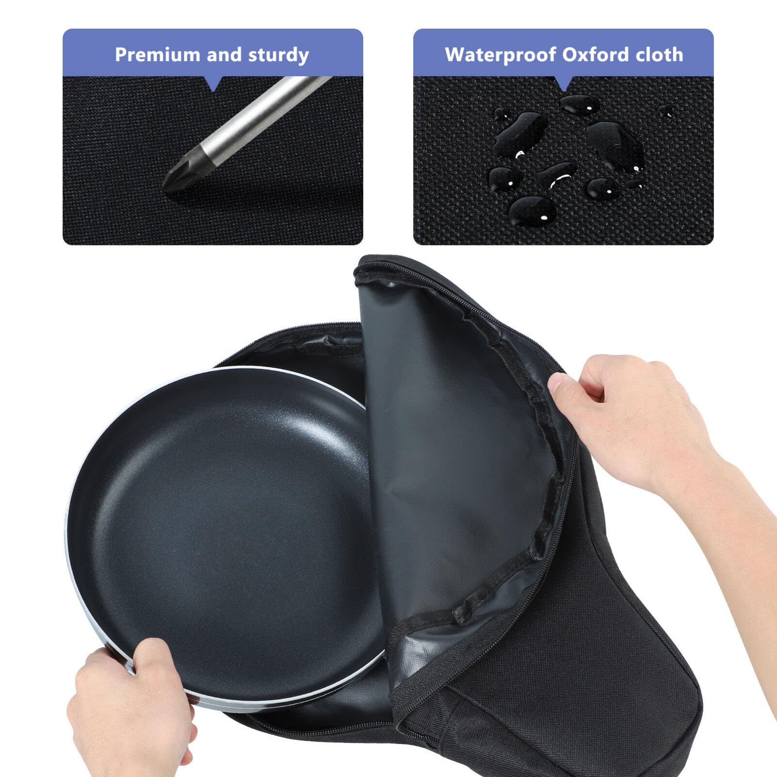 Hemoton 2 Pcs Cast Iron Skillet Bag Heavy Duty Chef Bag Camping Cookware Organizers Multi- Cooking Utensils Container Iron Pan S