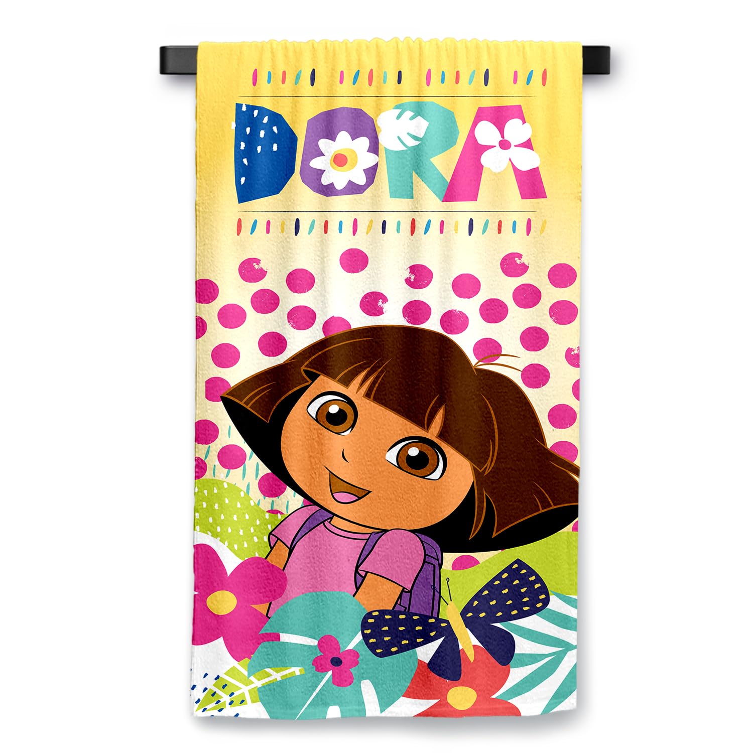 Sassoon Nickelodeon Dora Cotton Kids Bath Towel In 400 Gsm- 60 Cm X 120 Cm