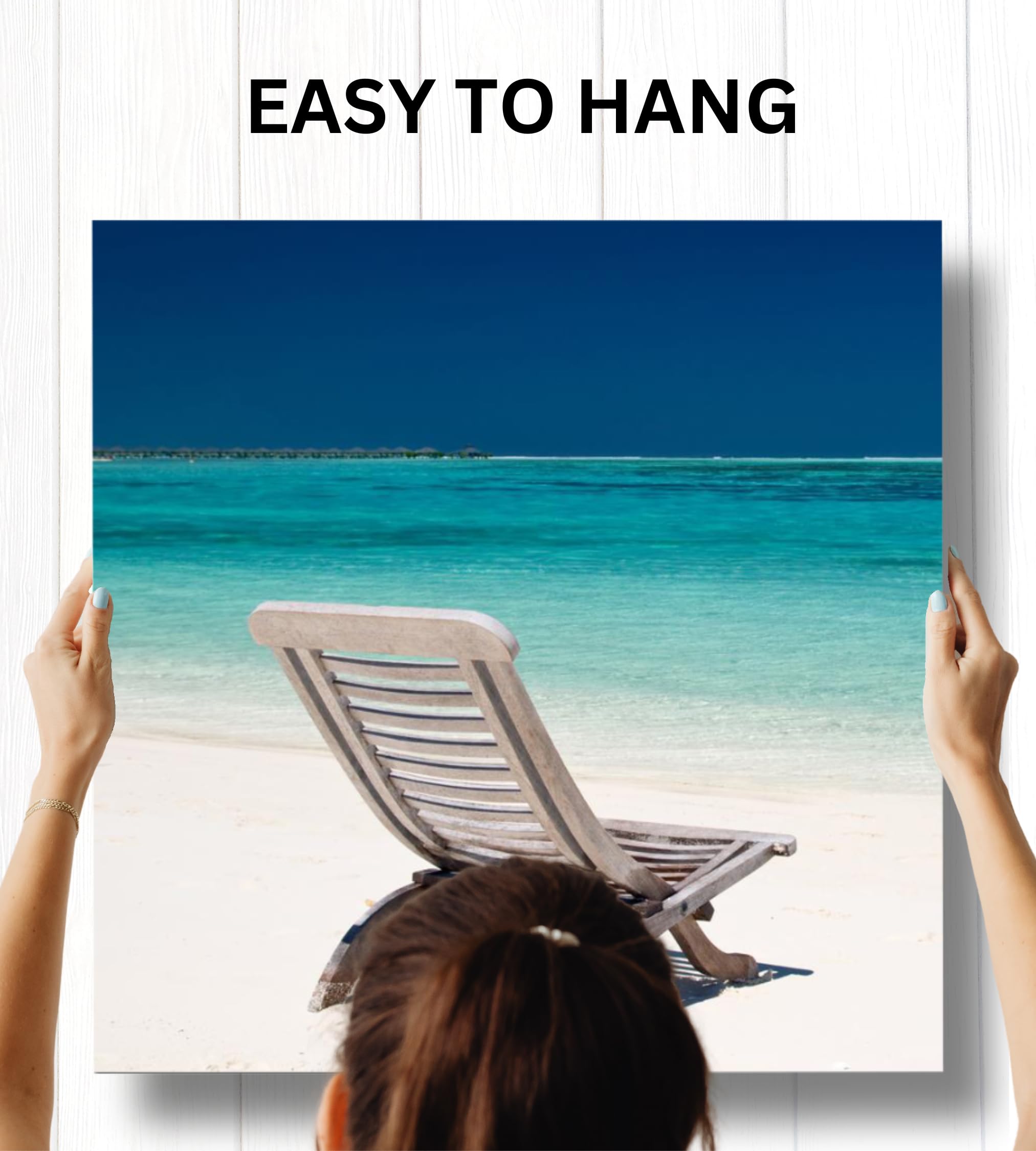 Beach Canvas Wall Art - Large Beach Wall Art 24X72 - 3 Piece Set Tropical Wall Art - Ocean Canvas Wall Art - Beach Art Wall Deco