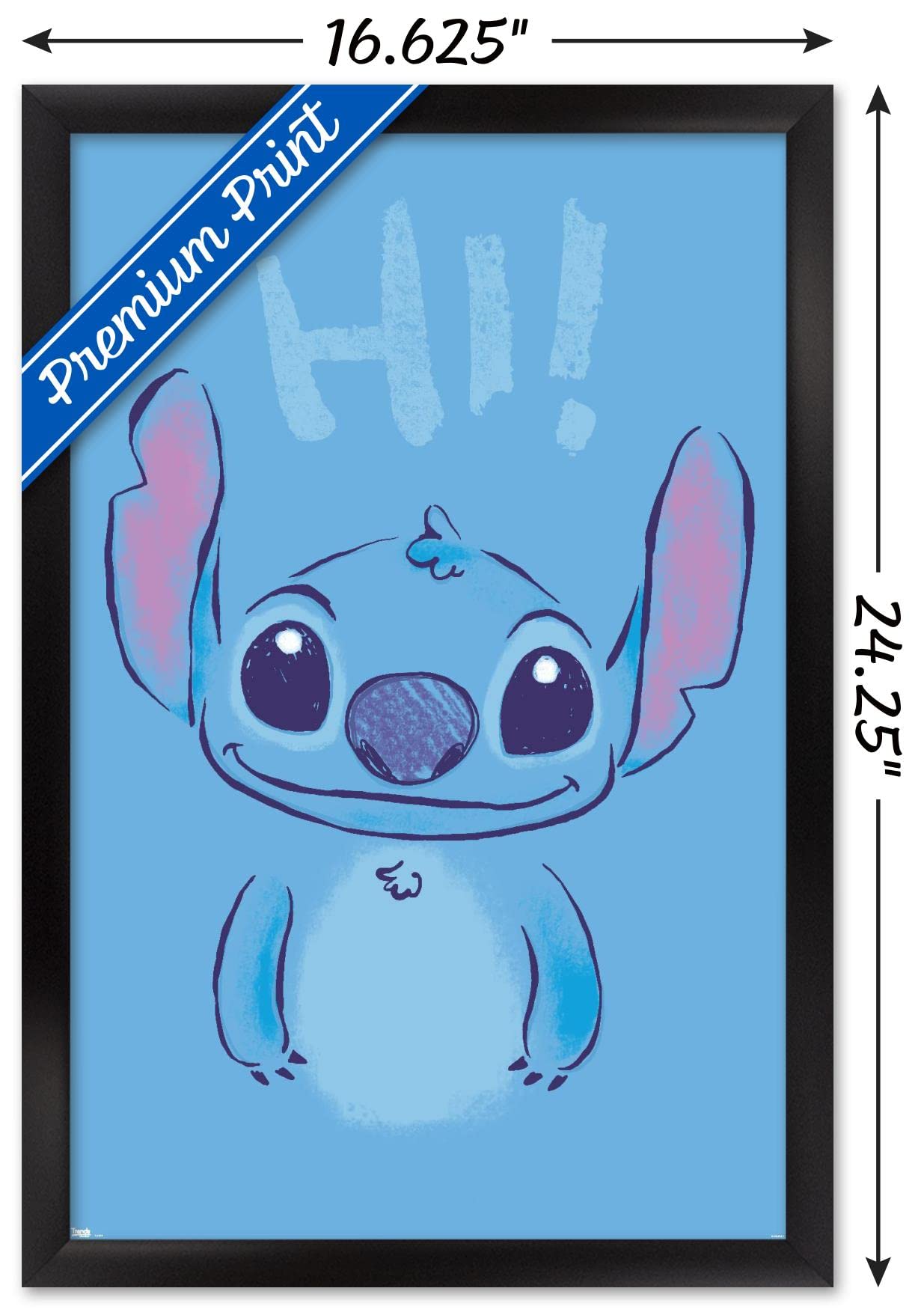 Trends International Disney Lilo And Stitch - Hi Wall Poster, 14.725'' X 22.375'', Black Framed Version