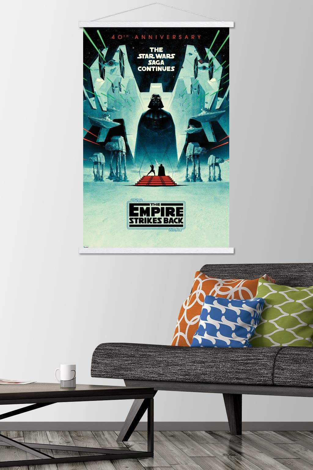 Trends International Star Wars: The Empire Strikes Back - 40Th Anniversary Wall Poster, 22.375'' X 34'', Premium Print And White