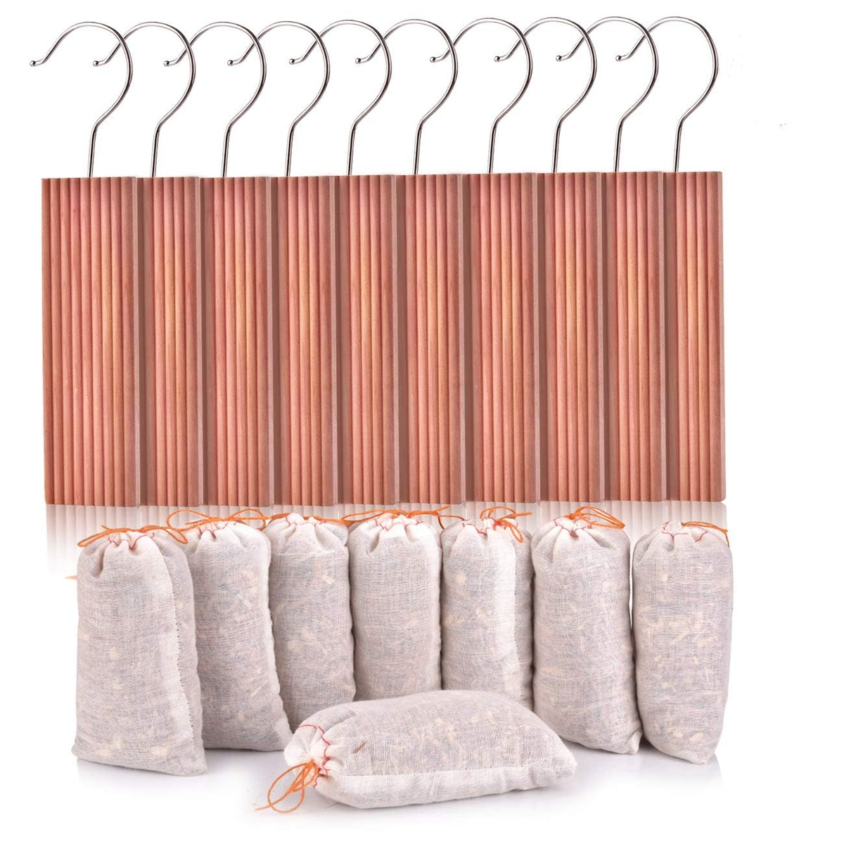 Homode Cedar Blocks, Cedar Hang Ups For Clothes Storage, Cedar Sachets For For Closets And Drawers, Fresh Scent Ceder Wood, 18 P