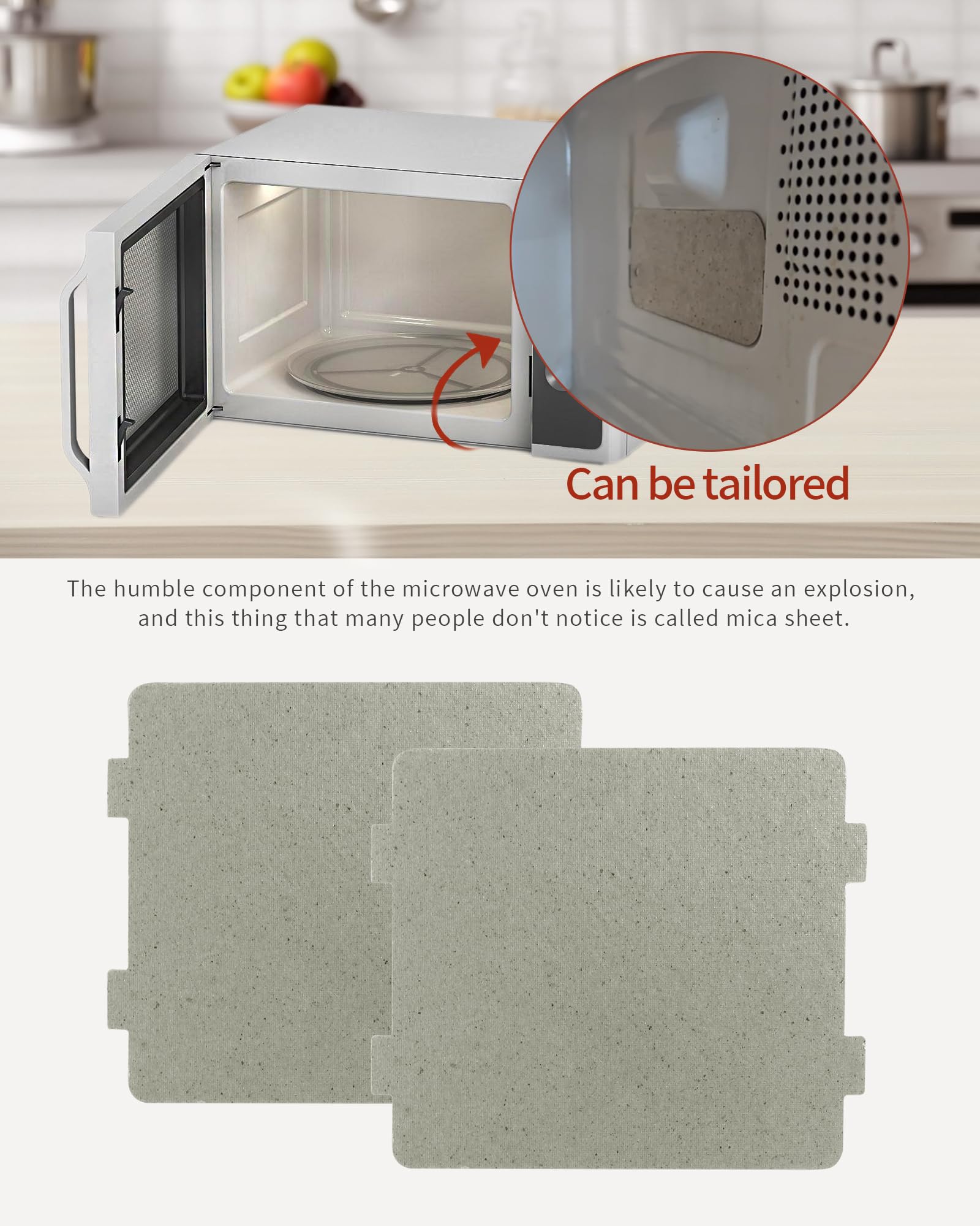 Yqboom 2 Pcs Waveguide Cover, Universal Mica Sheet For Microwave Oven, Cut To Size, 108Mmx99Mm