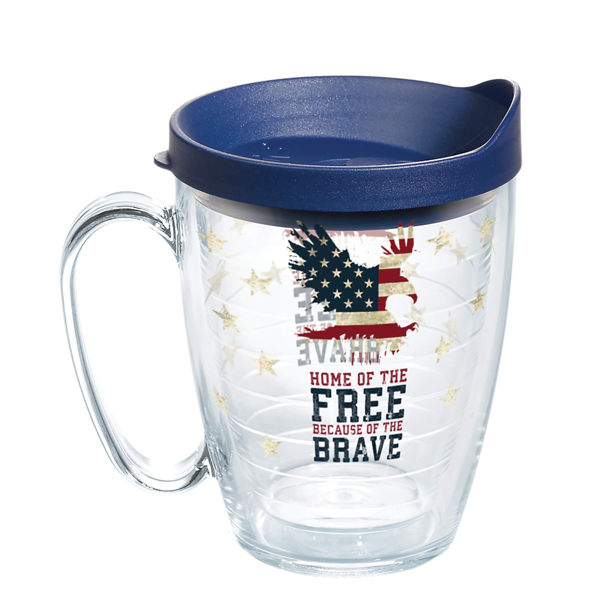 Tervis Home of the Free Because of the Brave Made in USA Double Walled Insulated Tumbler Travel Cup Keeps Drinks Cold & Hot, 16o