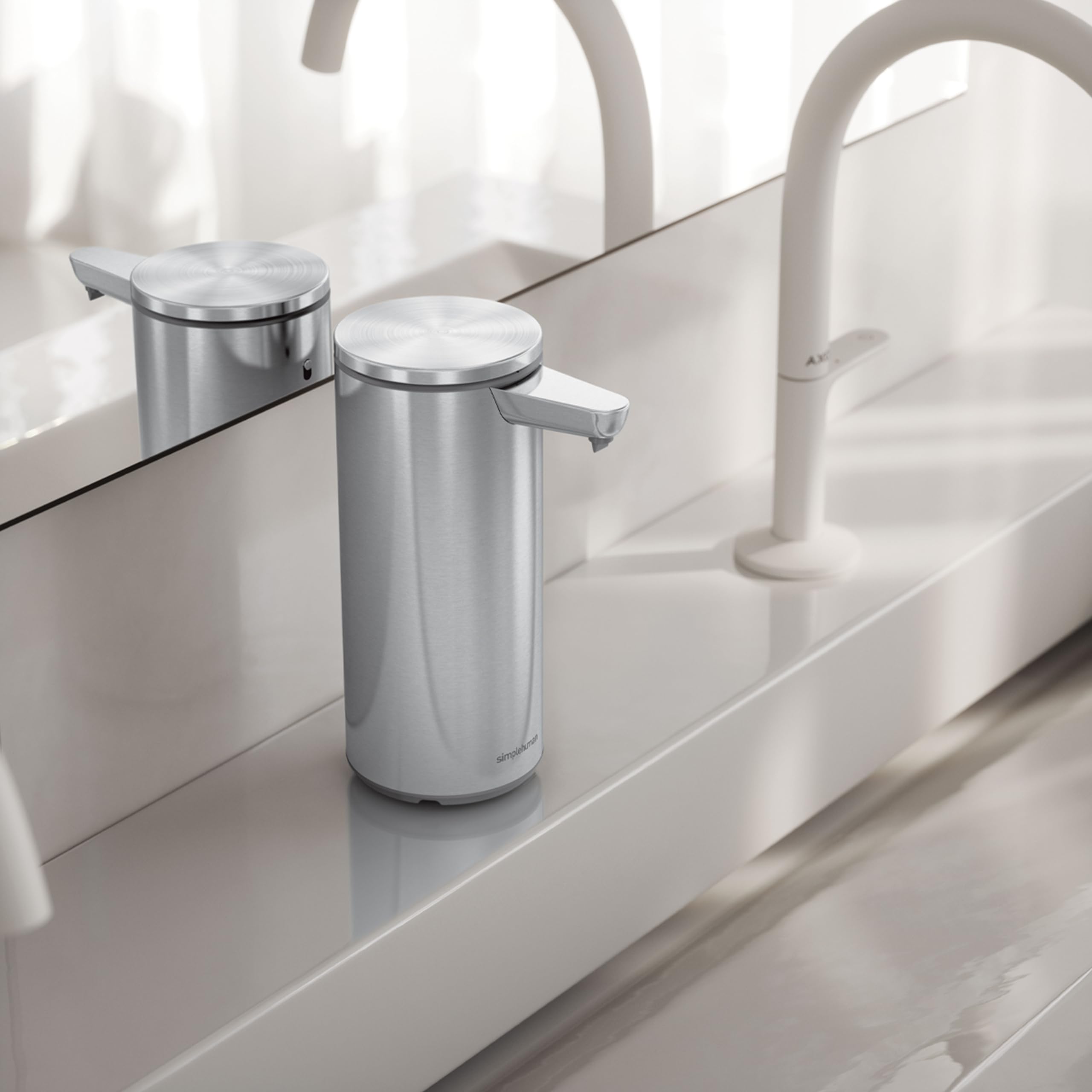 simplehuman Touch-Free Automatic Rechargeable Sensor Pump, 9 oz., Brushed Stainless Steel, Model ST1082
