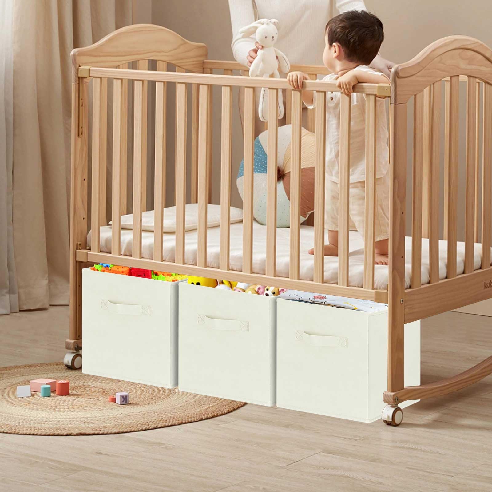 GhvyenntteS Storage Cubes 12 Pack, 11 Inch Cube Storage Bins with Dual Handles, Collapsible Fabric Storage Bins for Shelves Clos