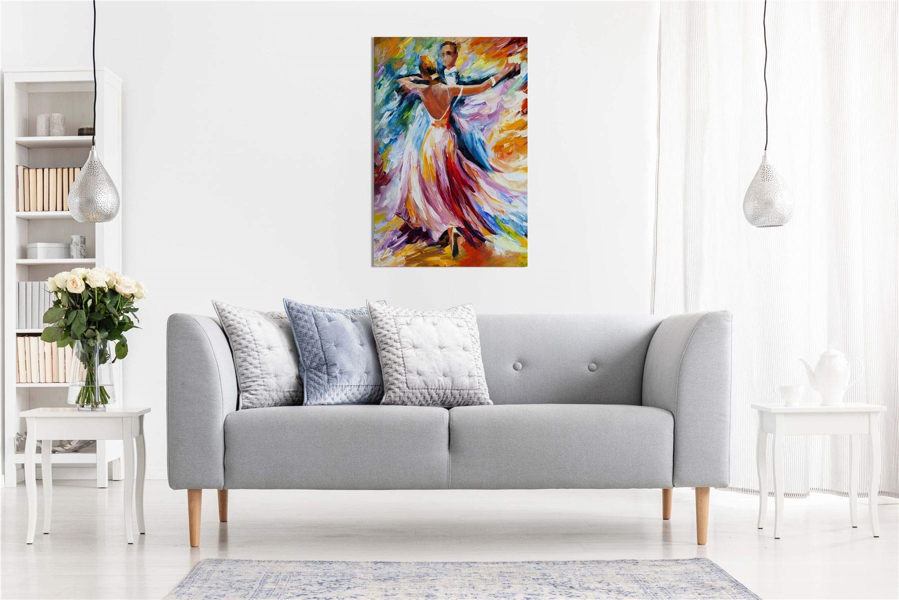 Dance Waltz By Leonid Afremov Canvas Wall Art Picture Print For Home Decor (30X20)