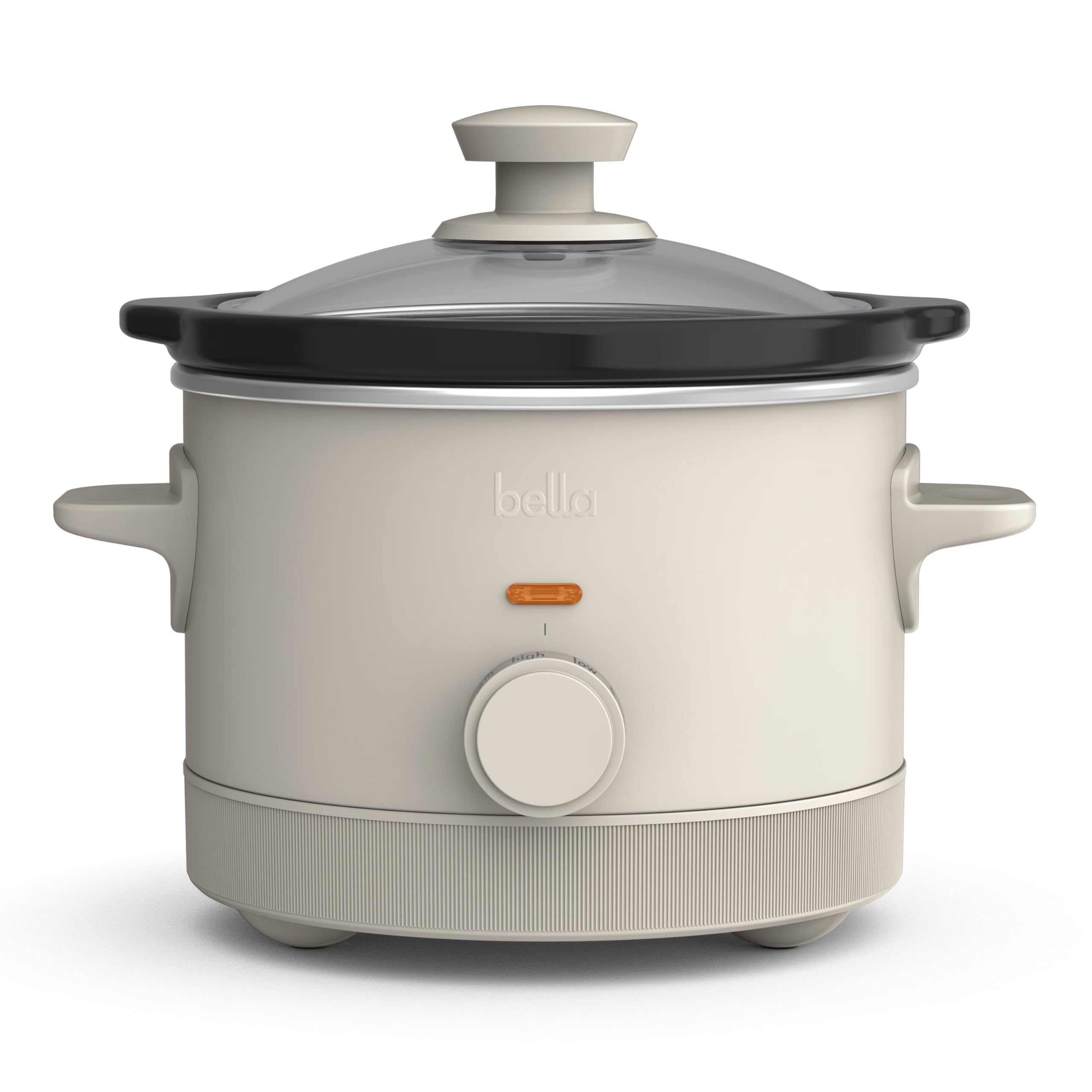 bella 1.5 Qt Slow Cooker with 3 Heat Manual Control, EverGood Ceramic Nonstick Coating, Dishwasher Safe Stoneware Pot and Temper