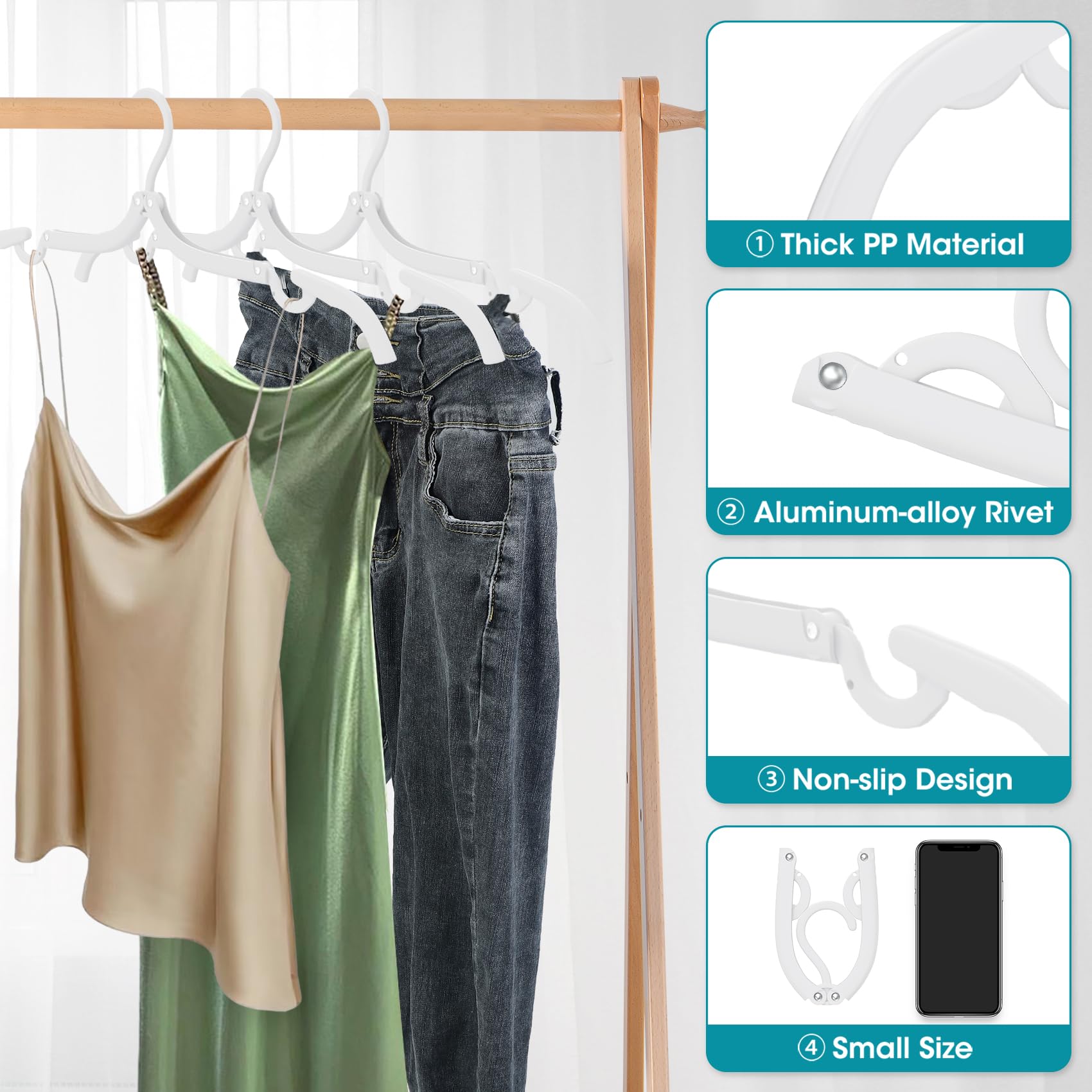 30 Pcs Travel Hangers Portable Foldable Travel Hanger Organizer, Plastic Travel Accessories Essentials Clothes Drying Rack Foldi