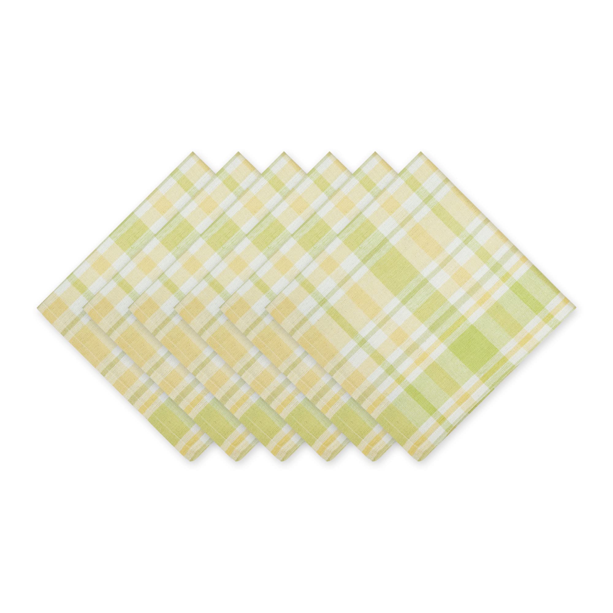 LEMON BLISS PLAID NAPKIN SET/6