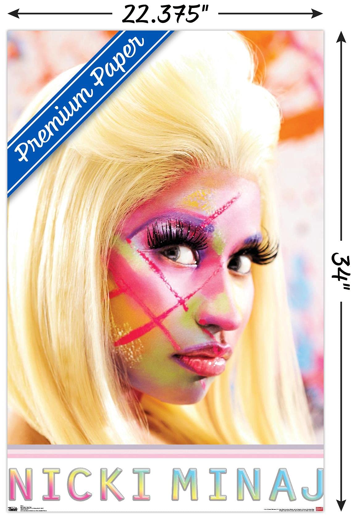 Trends International Nicki Minaj - Face Paint Wall Poster, 22.375'' X 34'', Premium Unframed Version