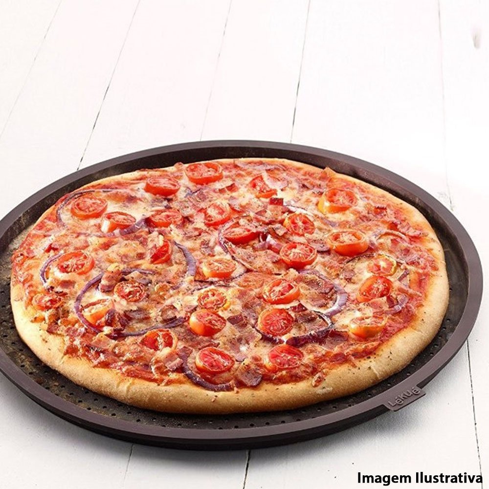 Lekue Perforated Pizza Mat, 14'', Brown