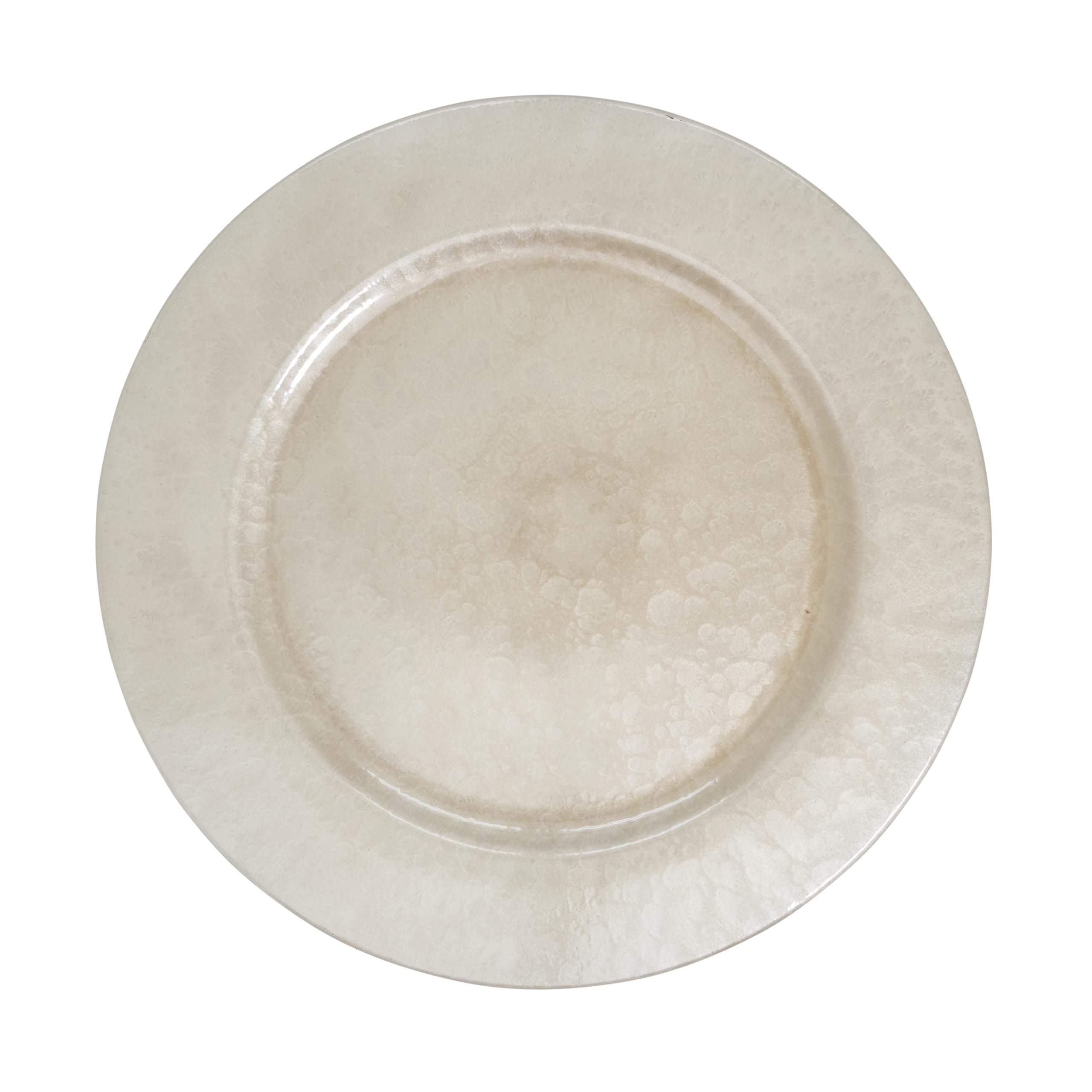 SARO LIFESTYLE Soft Glow Faux Mother of Pearl Charger Plate (Set of 4), 13, Grey